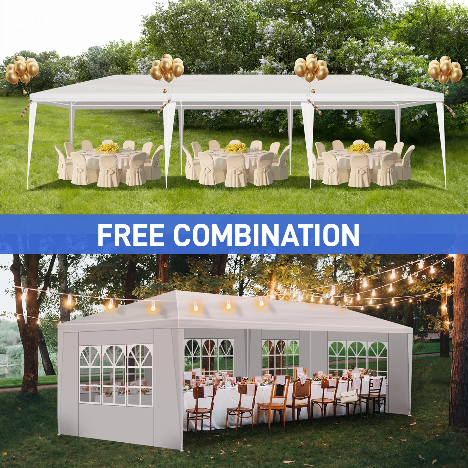 Ktaxon 10'x 20' Party Tent Outdoor Gazebo Wedding Canopy Tent with Sides White - Womvr