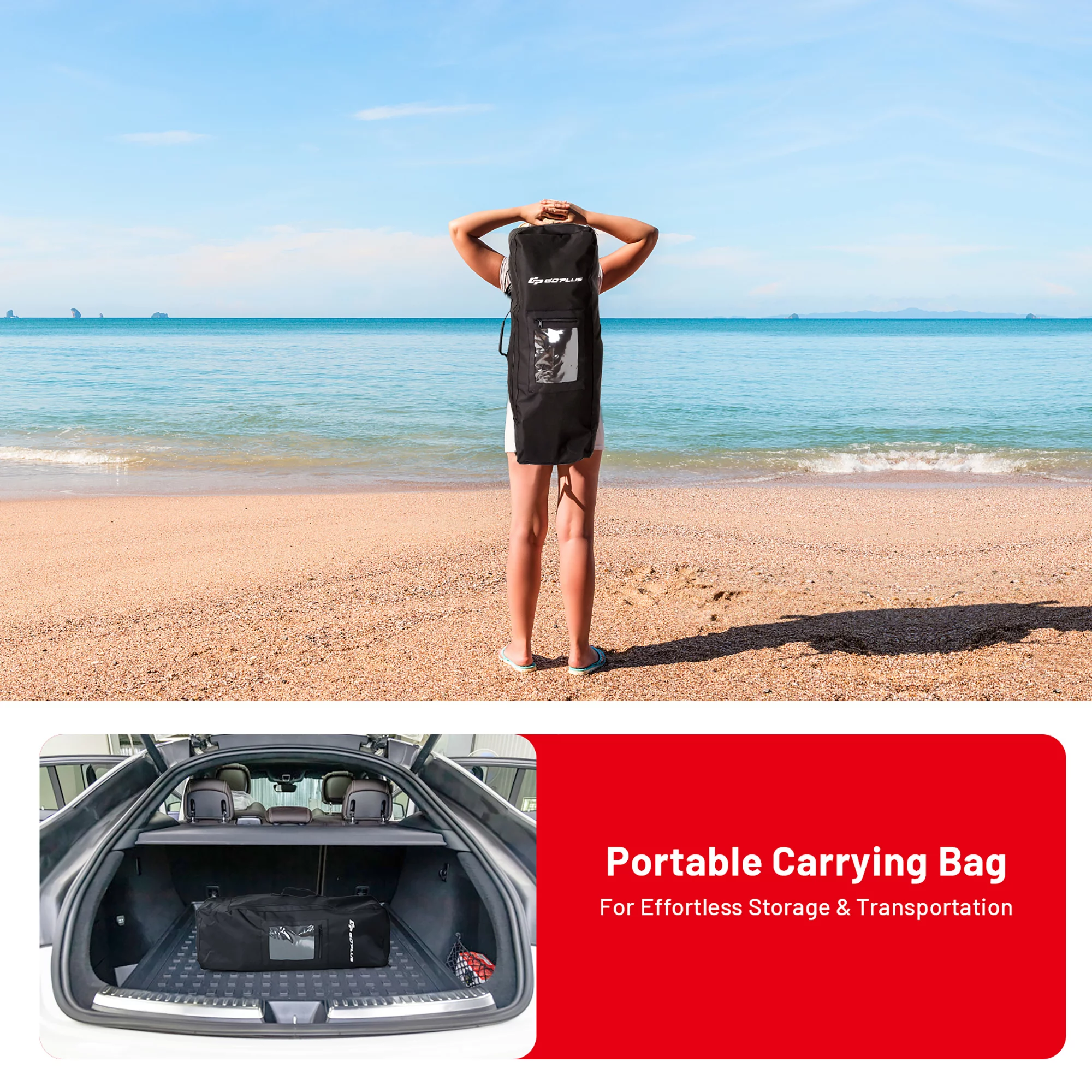 Goplus 11' Inflatable Stand Up Paddle Board Surfboard W/Bag Aluminum Paddle Pump Red - Womvr