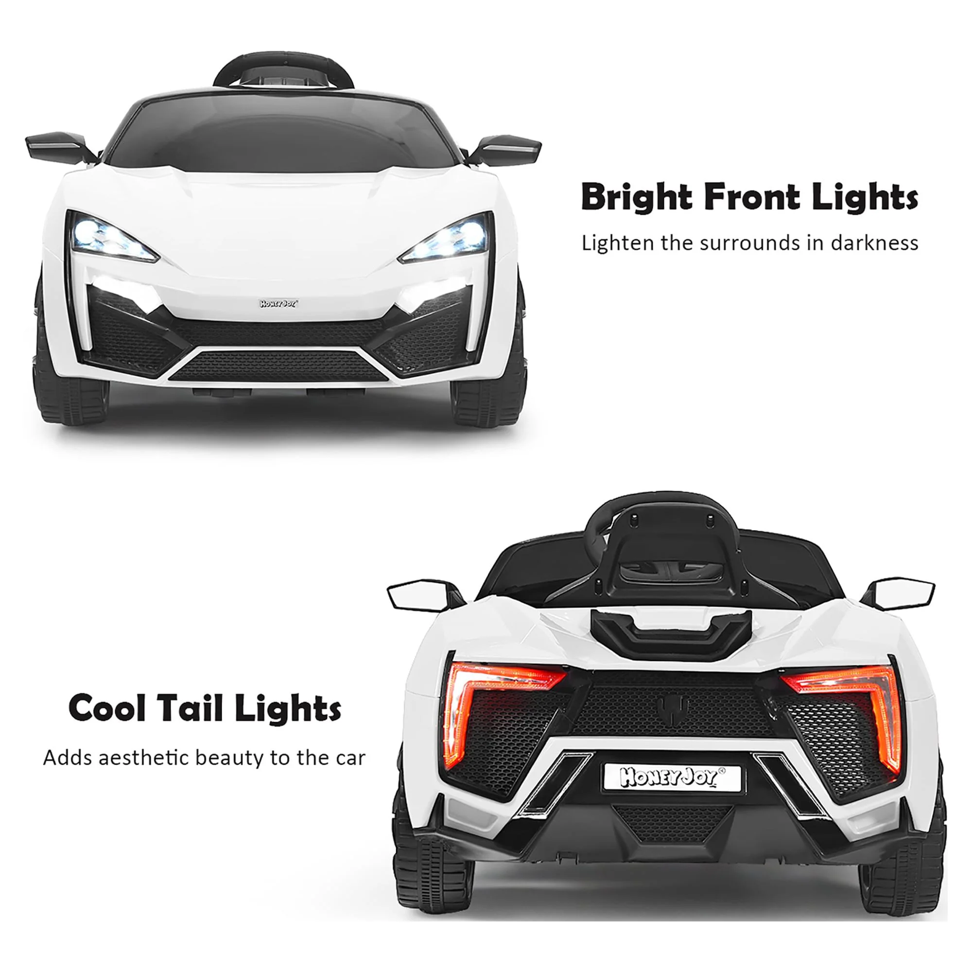 Costway 12V Kids Ride On Car 2.4G RC Electric Vehicle w/ Lights MP3 Openable Doors Pink - Womvr