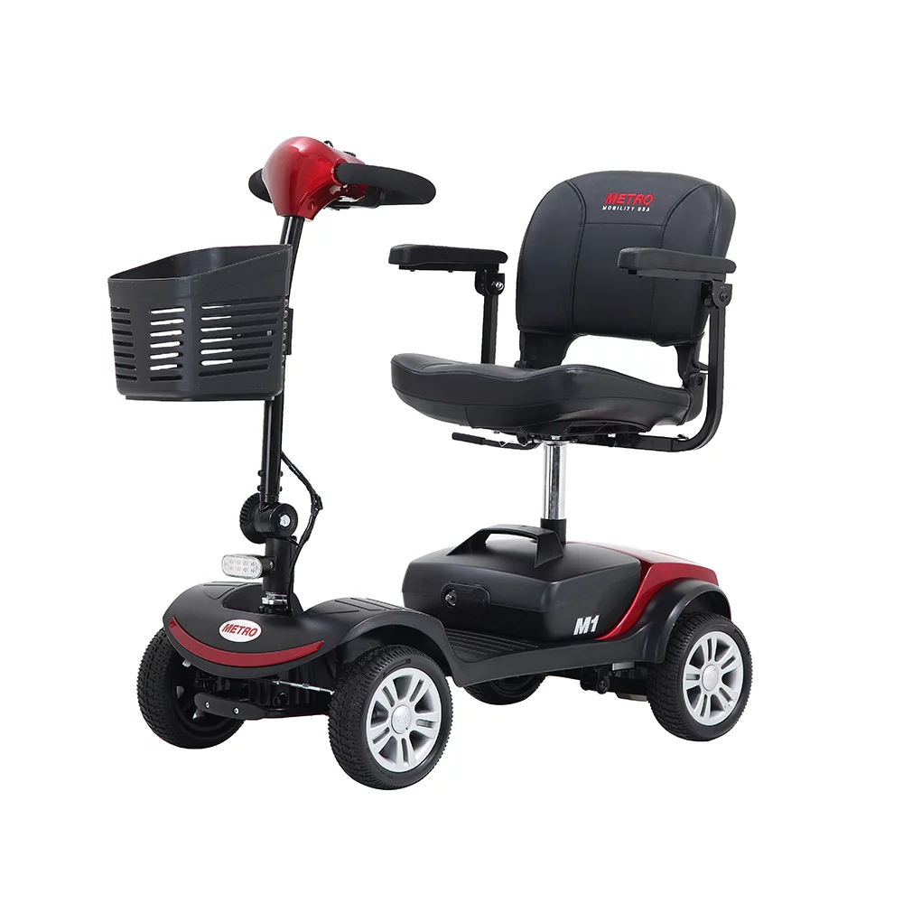 BTMWAY Mobility Scooter, 4 Wheels Electric Scooter for Seniors, Compact Folding Travel Mobility Scooters for Adult, Transformer Mobility Scooter with Swivel Seat, Front and Rear LED Light, Silver - Womvr