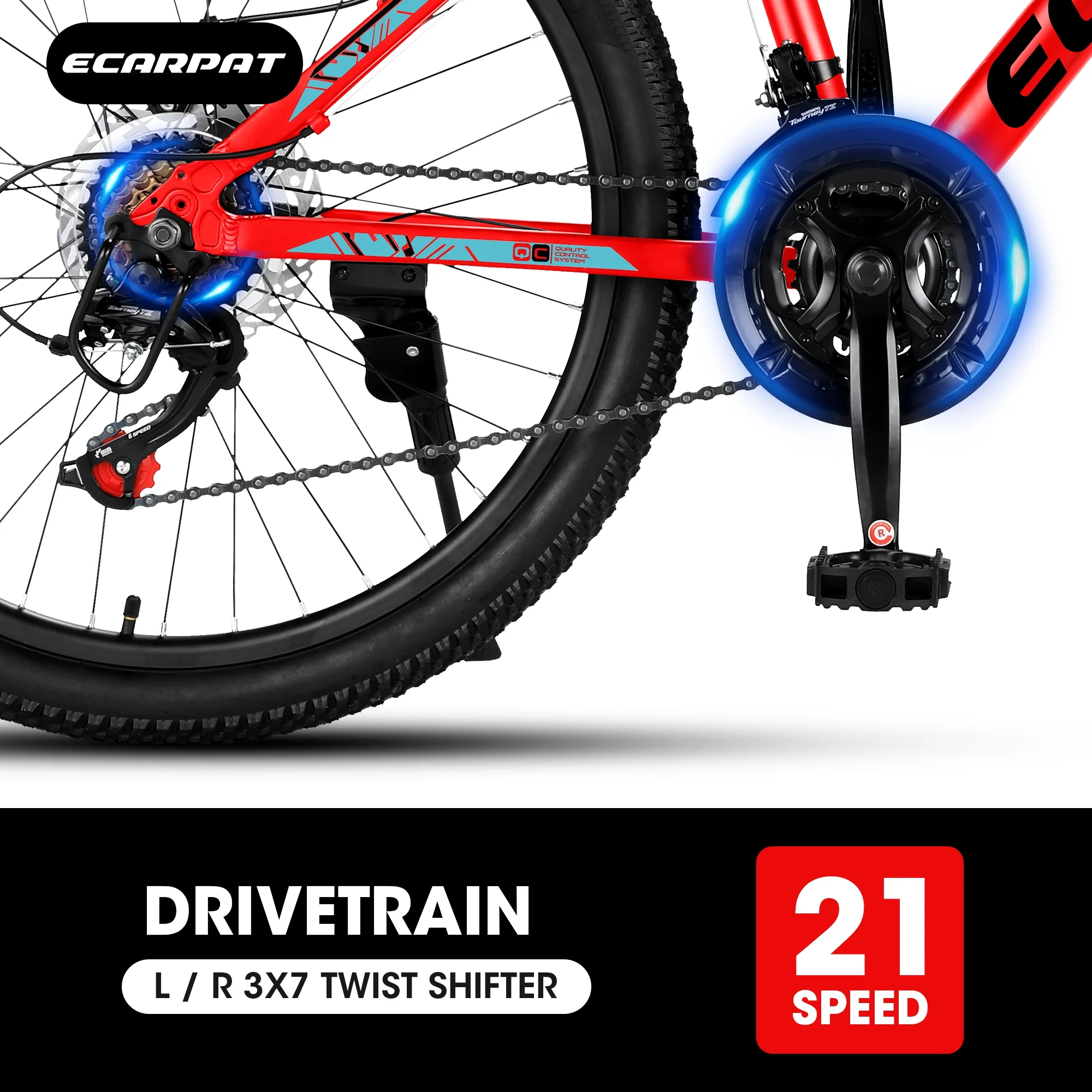 CHAMPIERRE 24 inch Mountain Bike for Men and Women, Shimano 21 Speed Bike with Disc Brake, Black - Womvr