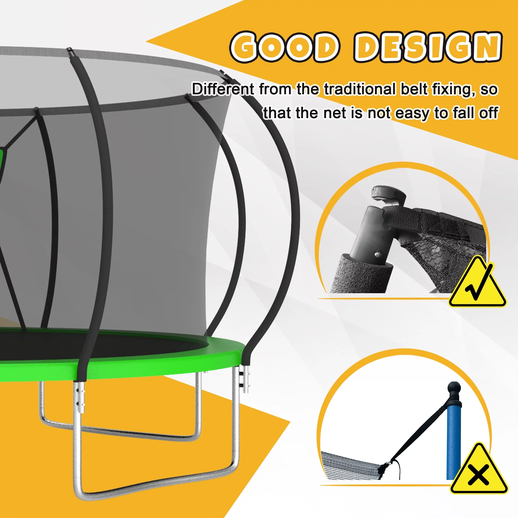 Elitezip Trampoline 12FT Trampoline for Kids and Adults, 1500LBS Heavy Duty Trampoline with Enclosure and Basketball Hoop, Outdoor Trampoline Easy Assembly - Womvr