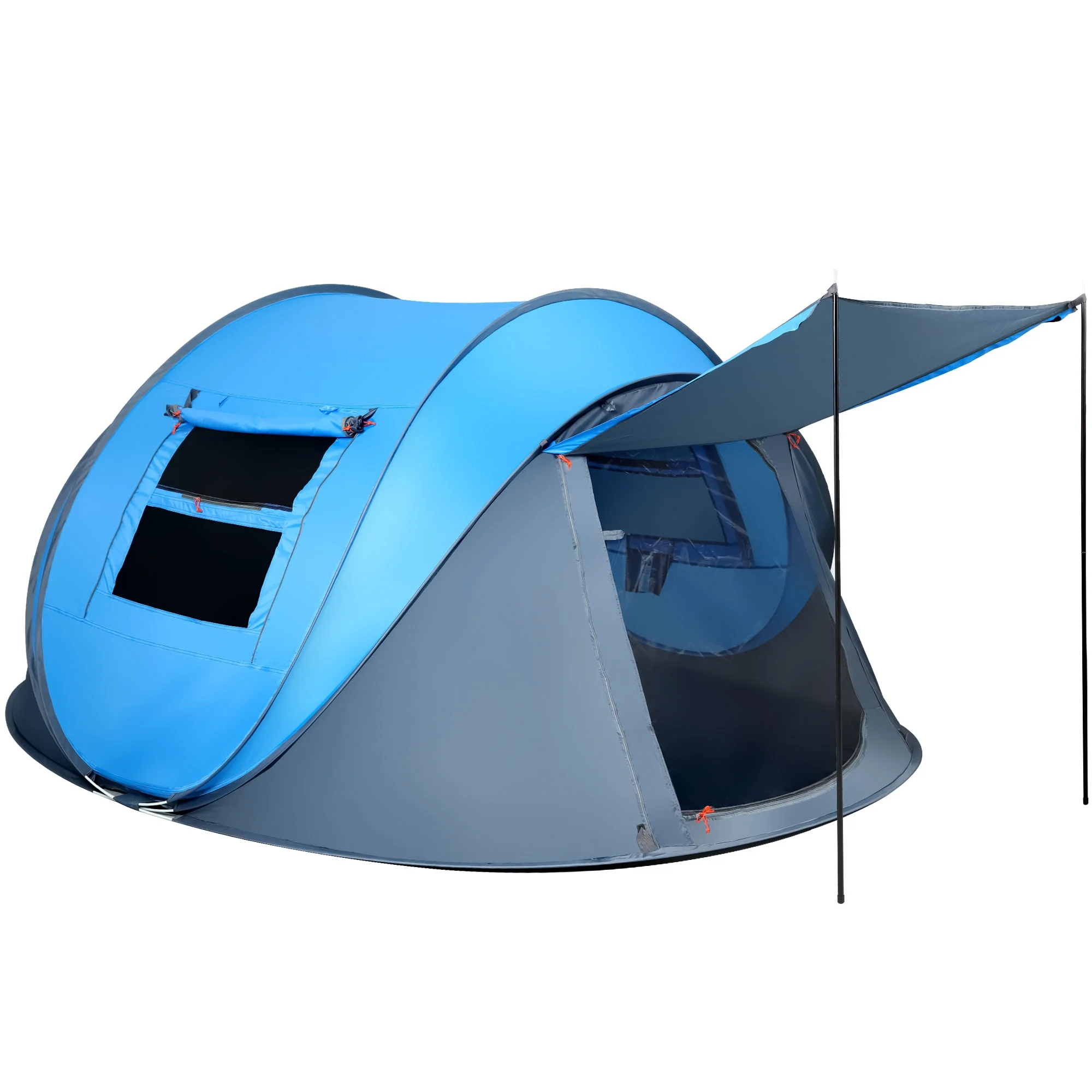 GVDV Camping Tent, 6 Person Easy Pop up Tent, Automatic Setup 2 Doors-Instant Family Tents for Camping Hiking & Traveling, 10.5ft x 7.2ft x52in, Green - Womvr