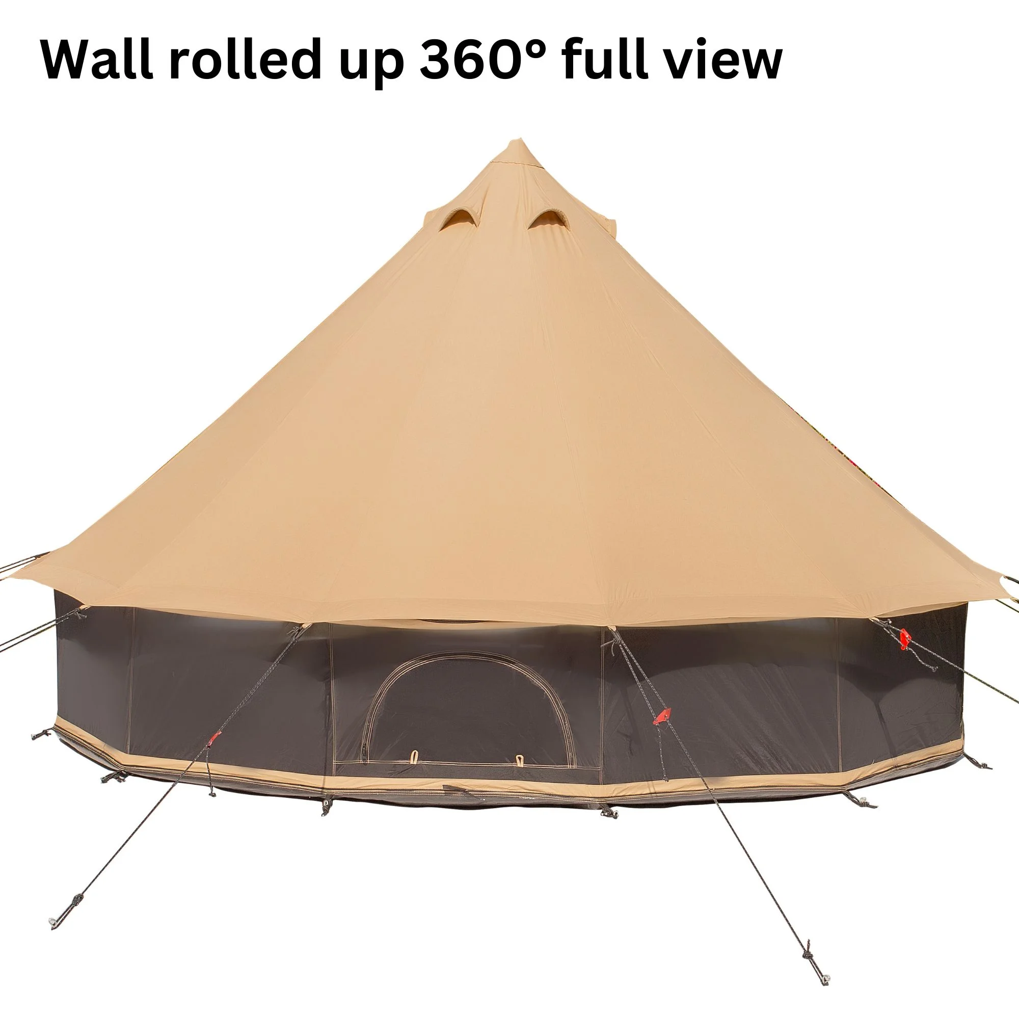 WHITEDUCK Regatta Canvas Bell Tent w/Stove Jack, Sandstone Beige, 13', Water Repellent 4-Season Camp - Womvr