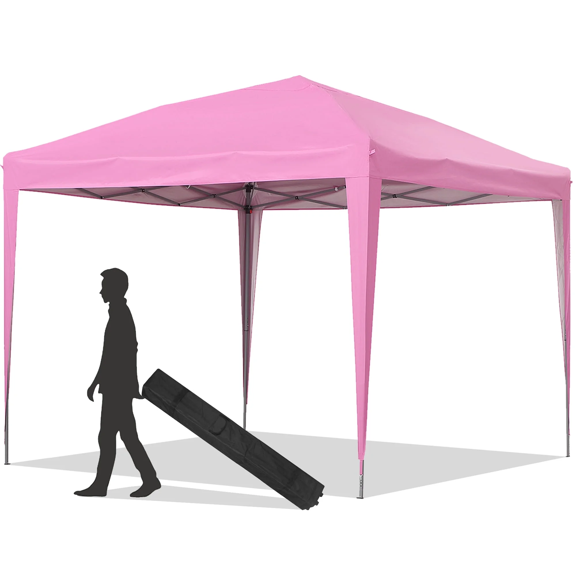 Outdoor Basics 10 ft x 10 ft Pop Up Canopy Tent with Carry Bag, Shade Canopy, Great for Picnic, Yard, Beach, Park, Camping, White - Womvr