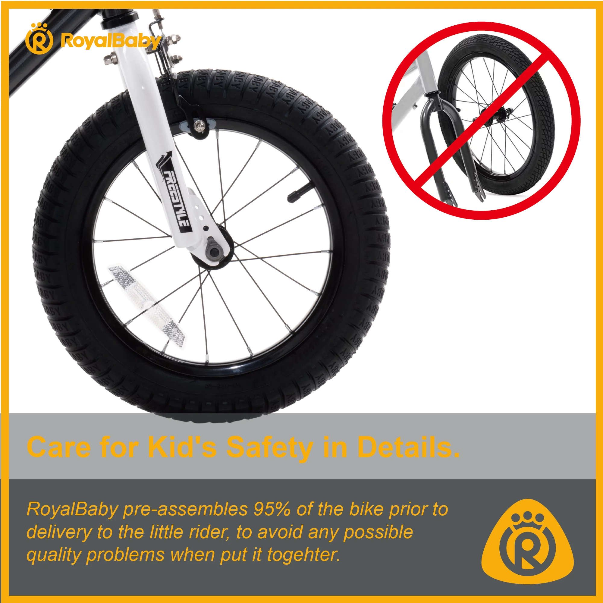 Royalbaby Boys Girls Kids Bike 18 In BMX Freestyle Black 2 Hand Brakes Bicycles with Kickstand - Womvr