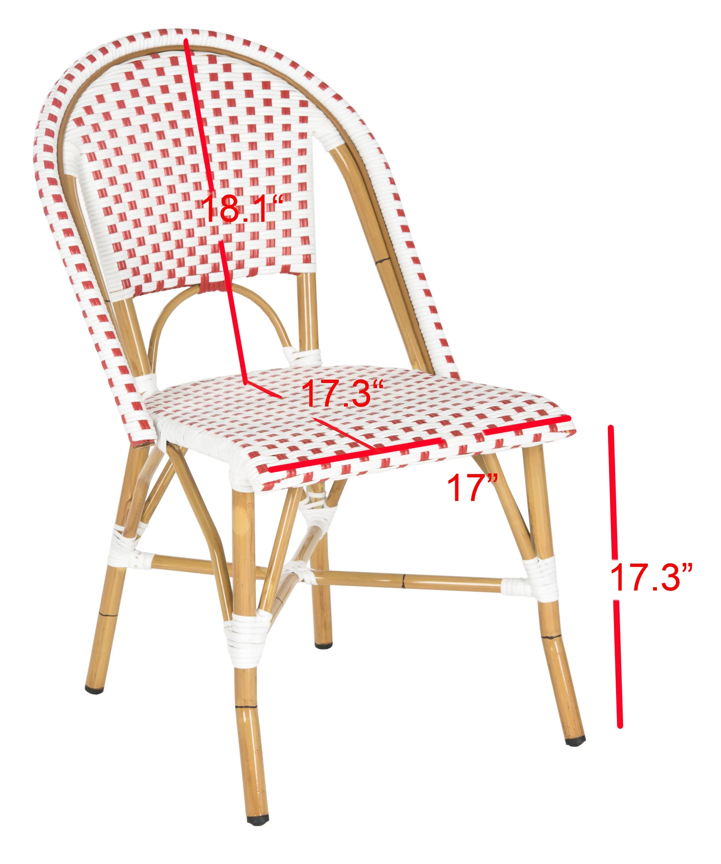 SAFAVIEH Salcha Outdoor French Bistro Side Chair, Blue/White, Set of 2 - Womvr
