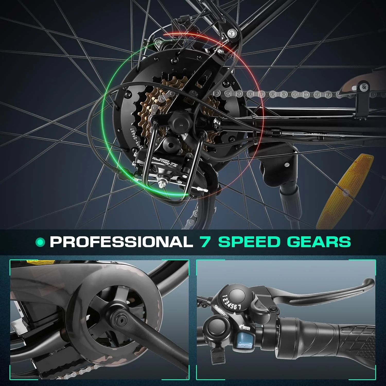 Vivi Electric Bike 26'' Electric Bike for Adults 500W Electric Bike with 48V Removable Battery, Electric Commuter Cruiser Bike 20MPH & 50 Mile City Electric Bike with Cruise Control - Womvr