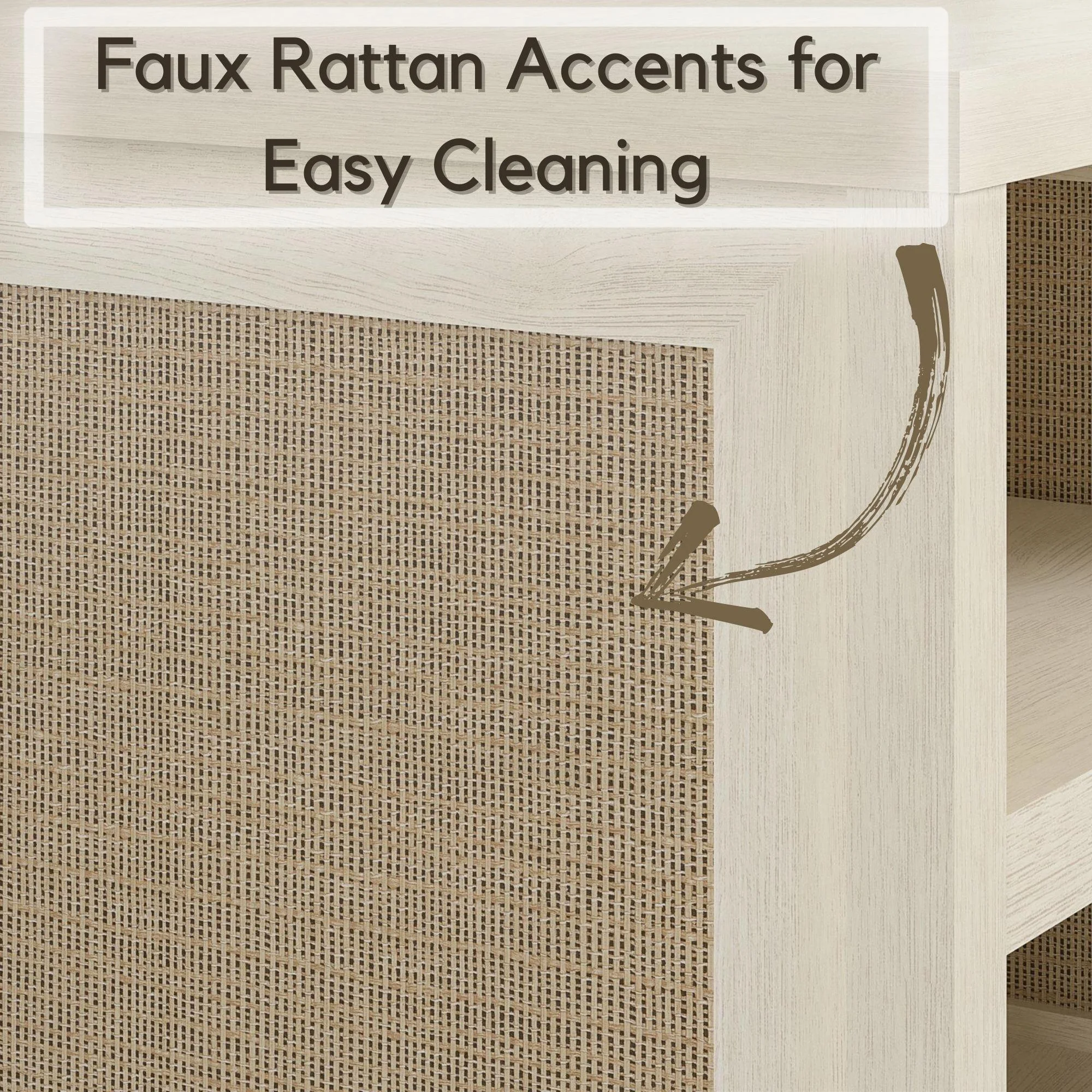Novogratz Shay 1-Drawer Nightstand, Natural with Faux Rattan - Womvr