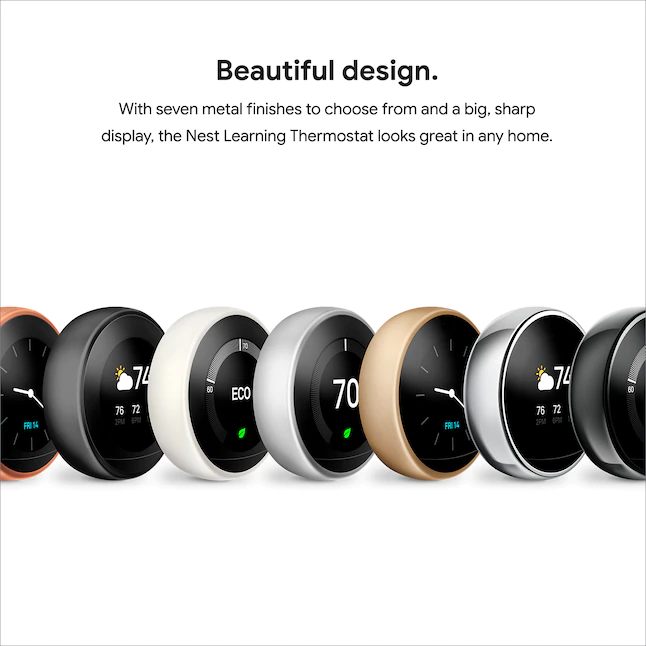 Google Nest Learning Smart Thermostat with WiFi Compatibility (3rd Generation) - Stainless Steel - Womvr