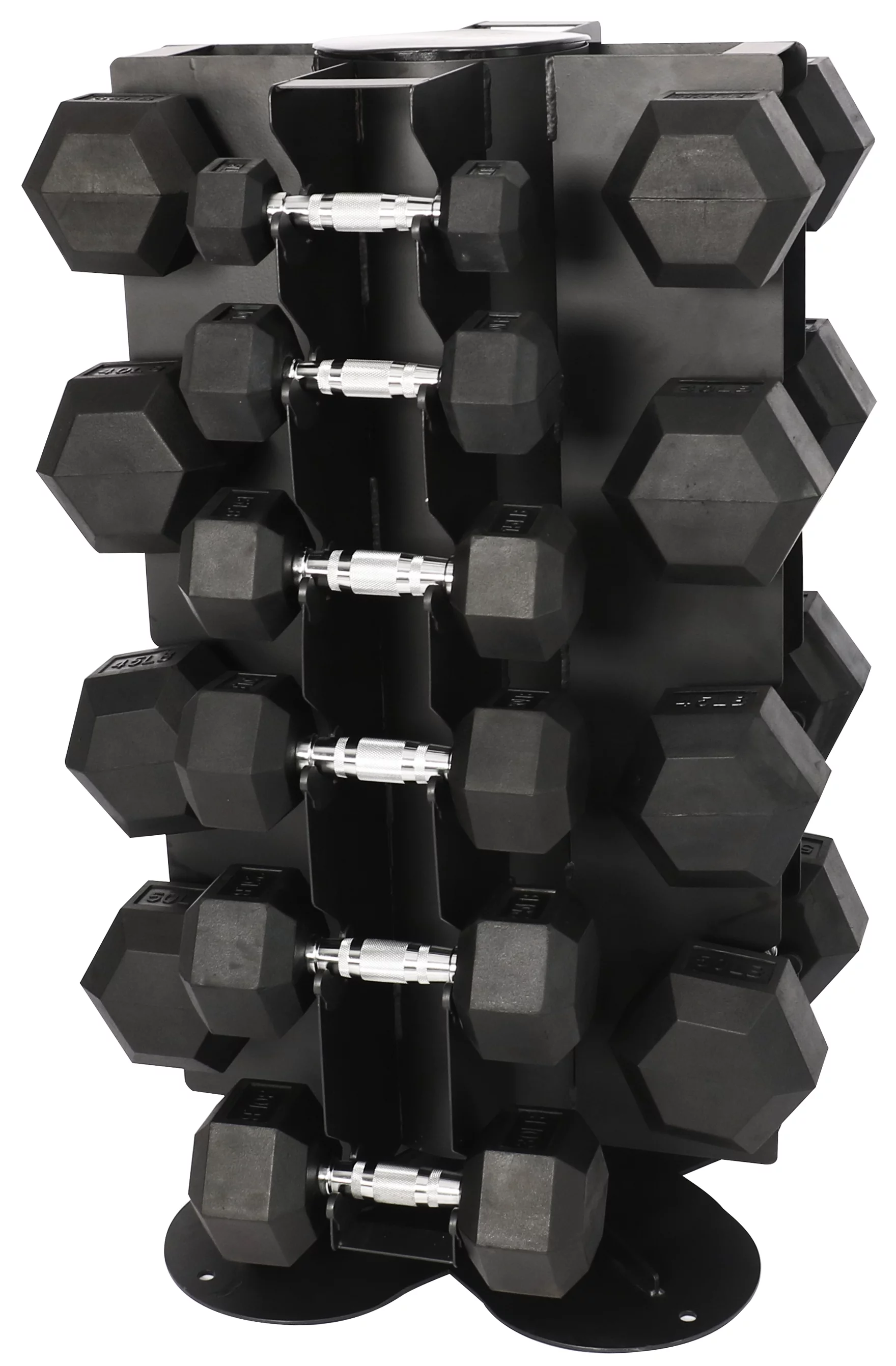 BalanceFrom 100LB Rubber Coated Hex Dumbbell Weight Set with A-Frame Rack, 5-20 lbs Pairs - Womvr