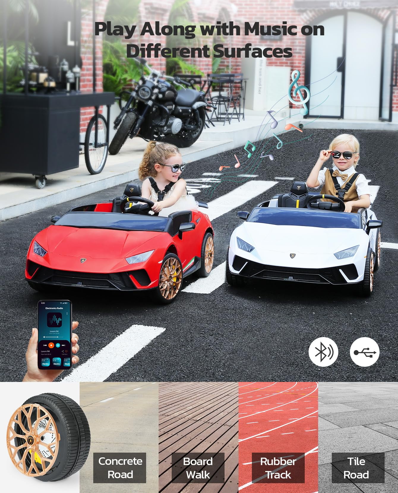 Lamborghini Huracan Ride on Car Real 2 Seater, Powered Electric Vehicle with Parent Remote, Maximum 4.0mph Ride on Toys for 3-8 Years Kids,Pink - Womvr