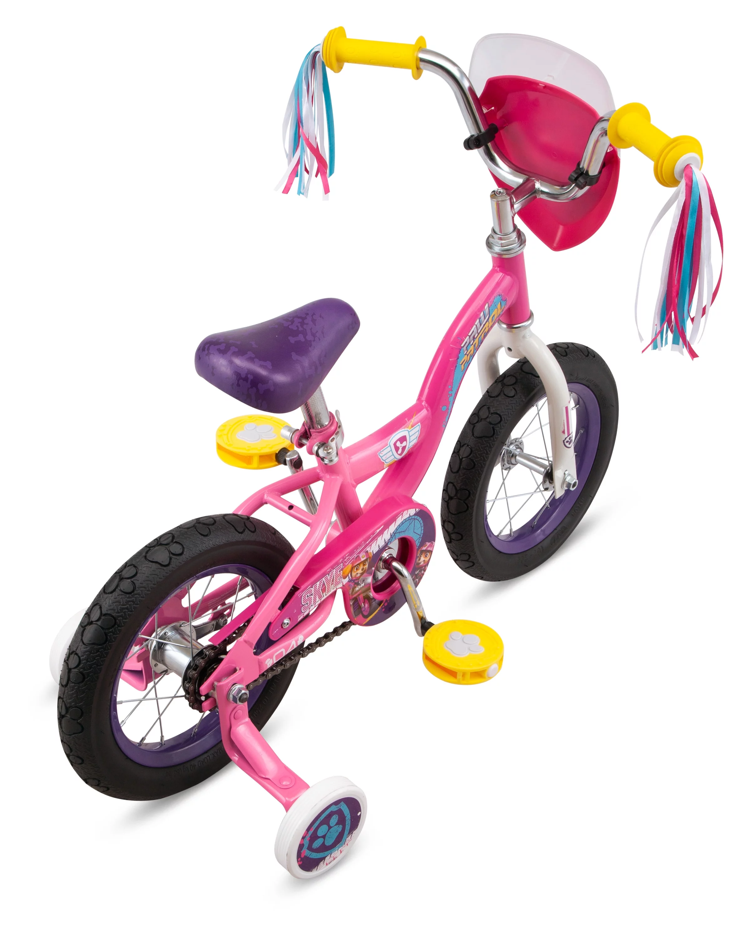 Nickelodeon Paw Patrol Skye Kids Bike for Girls, 12 inch Wheels, Ages 2-4, Magenta Pink - Womvr