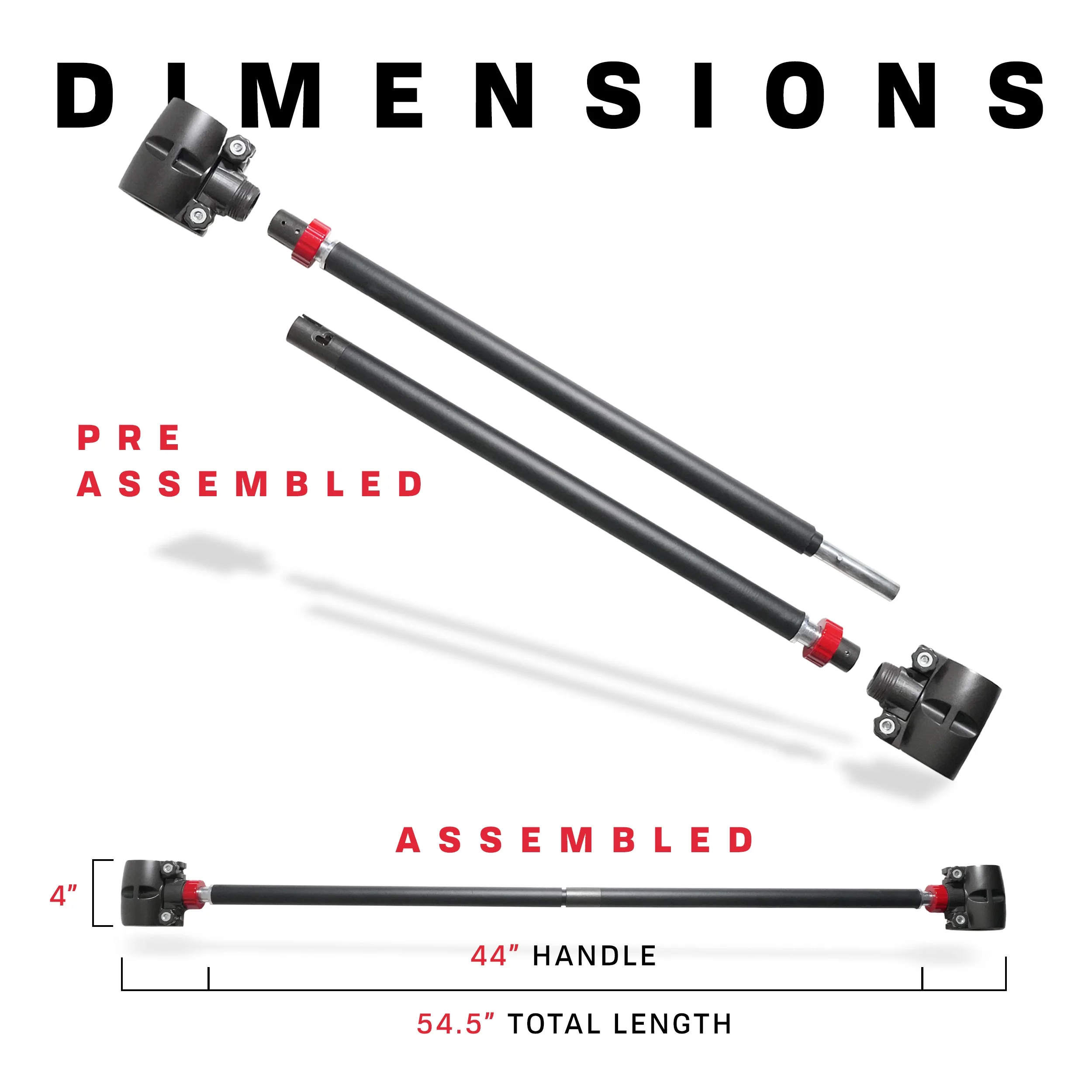 PRCTZ Modular Weightlifting Barbell, Adjustable Dumbbell to Barbell Converter, up to 200 lb. Capacity - Womvr