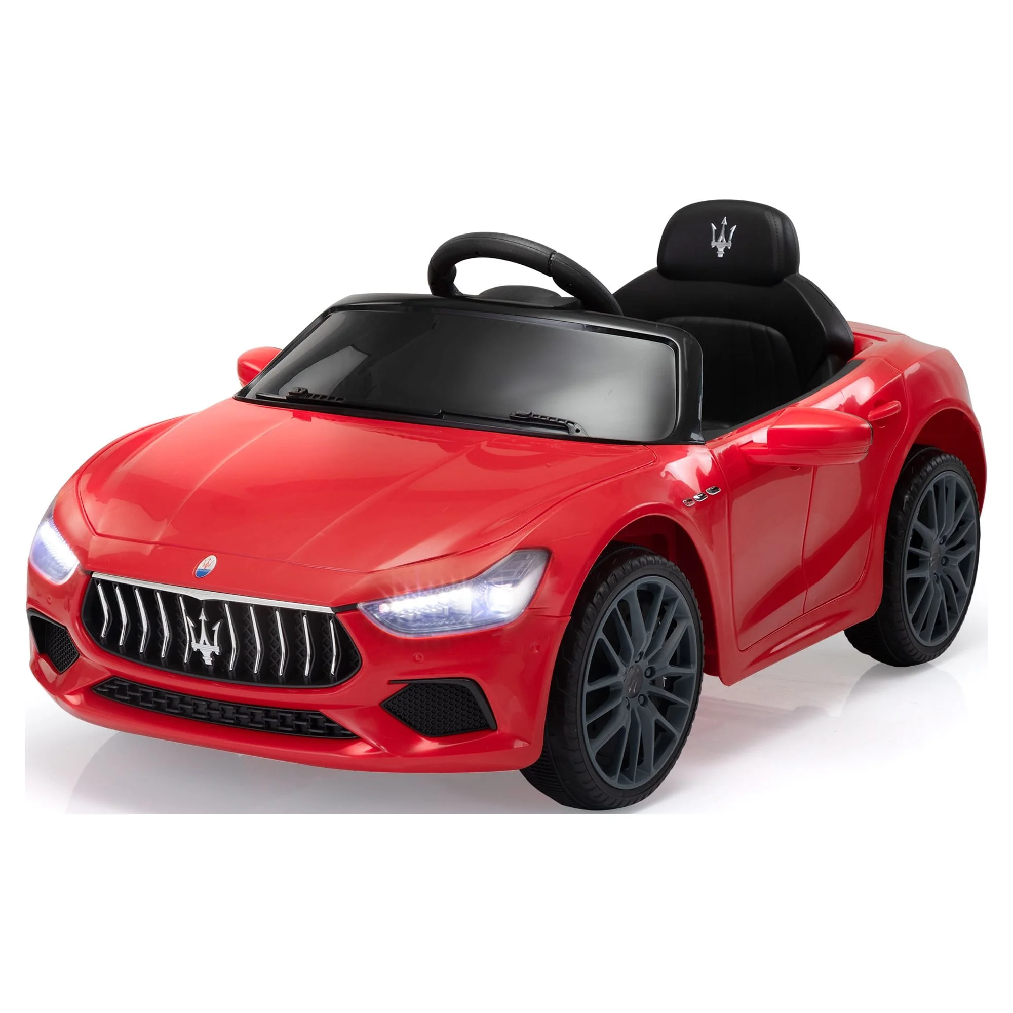 12V Maserati Licensed Kids Ride on Car Battery Powered Toy Car W/ Remote Control LED MP3 USB, Pink - Womvr