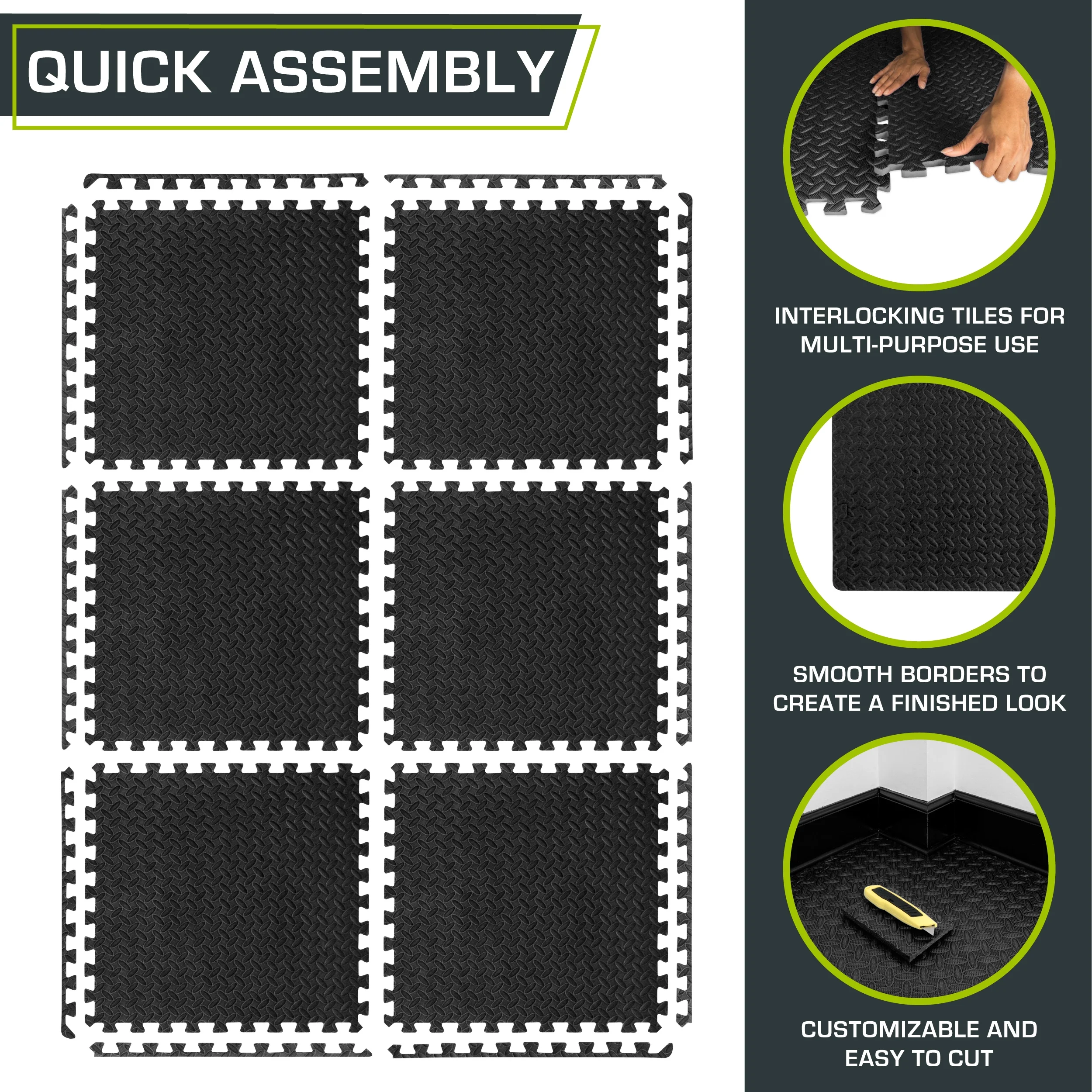 ProsourceFit Puzzle Exercise Mat, 1/2