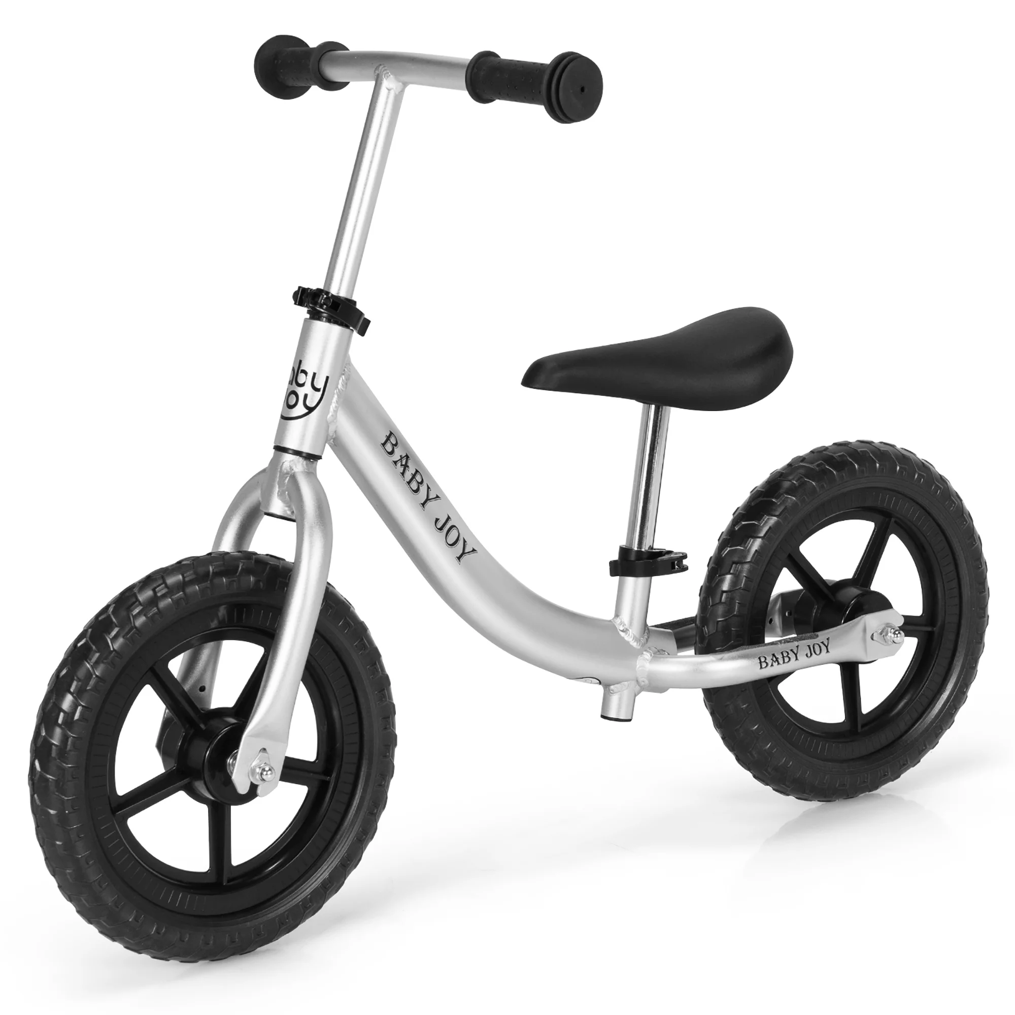 Babyjoy Aluminum Balance Bike for Kids Adjustable No Pedal Training Bicycle Black - Womvr