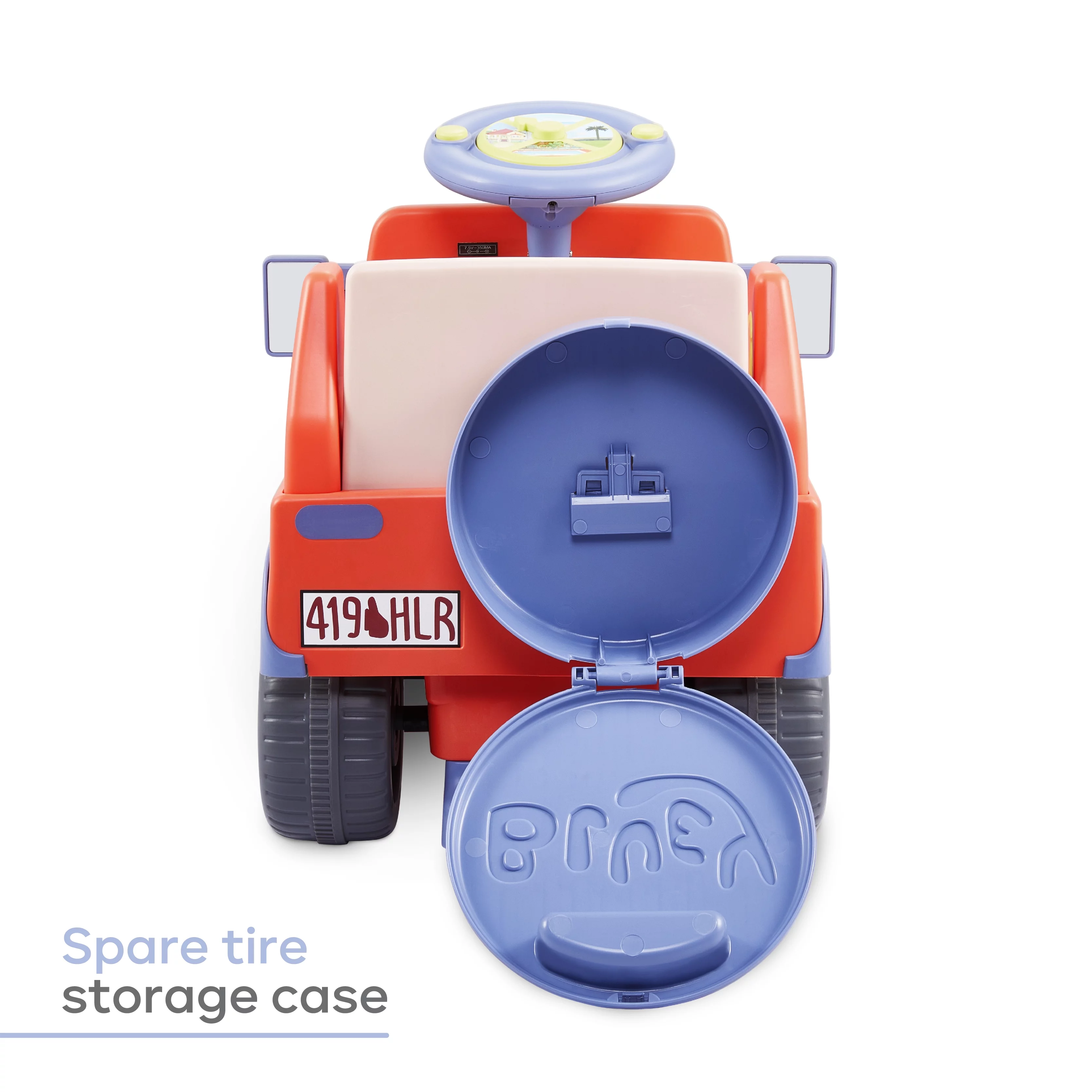 Bluey 6 Volt Ride on Car with Sounds, 6V Battery Powered Toy, Kids and Toddlers Ages 2+ - Womvr