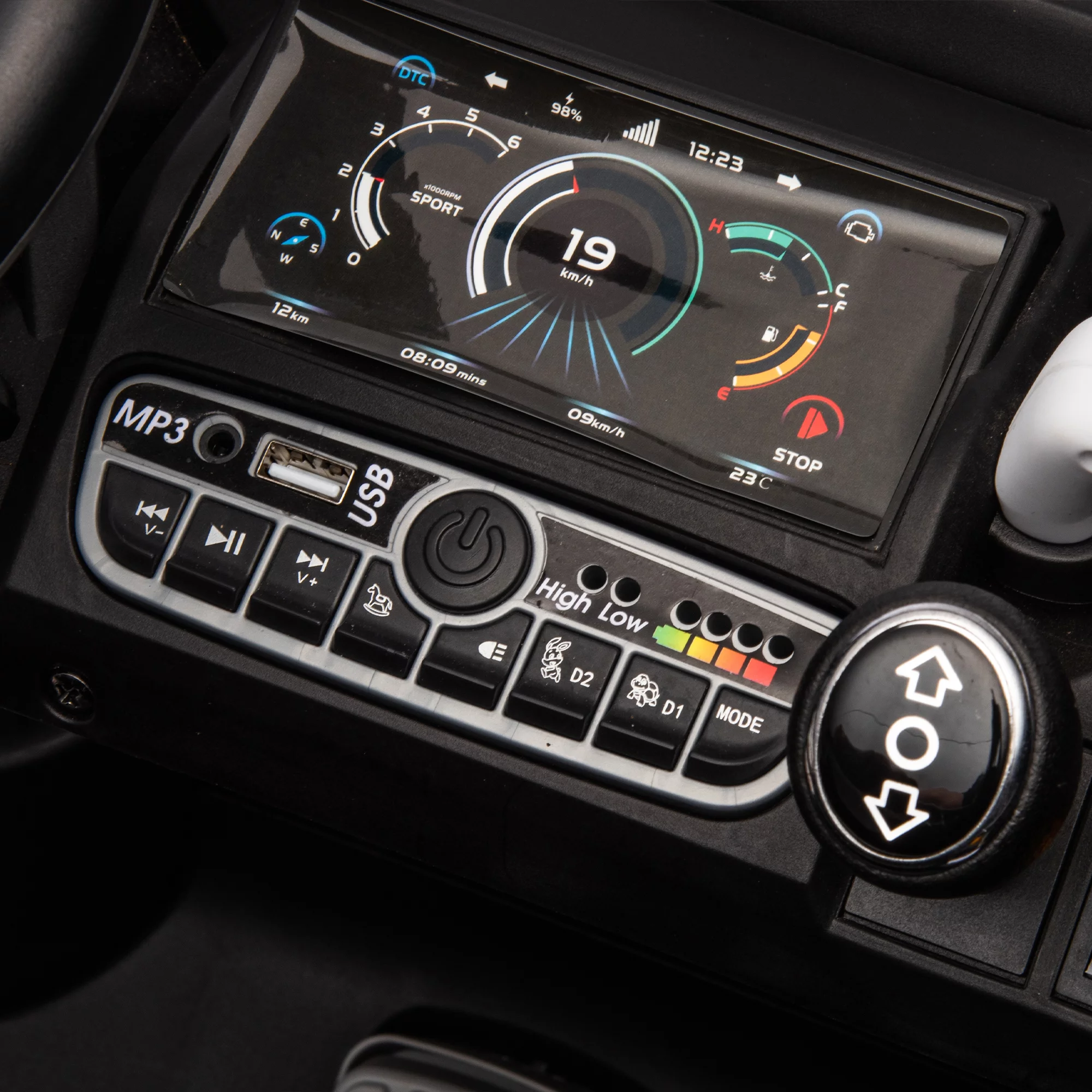 24V 2 Seater Ride on Toys, Ride On UTV with 2x200W Motor Ride On Dump Truck, Ride On Car with Dump Bed/Shovel, Electric Vehicle with Rubber Tires, LED Light, Music, Remote Control, Black - Womvr