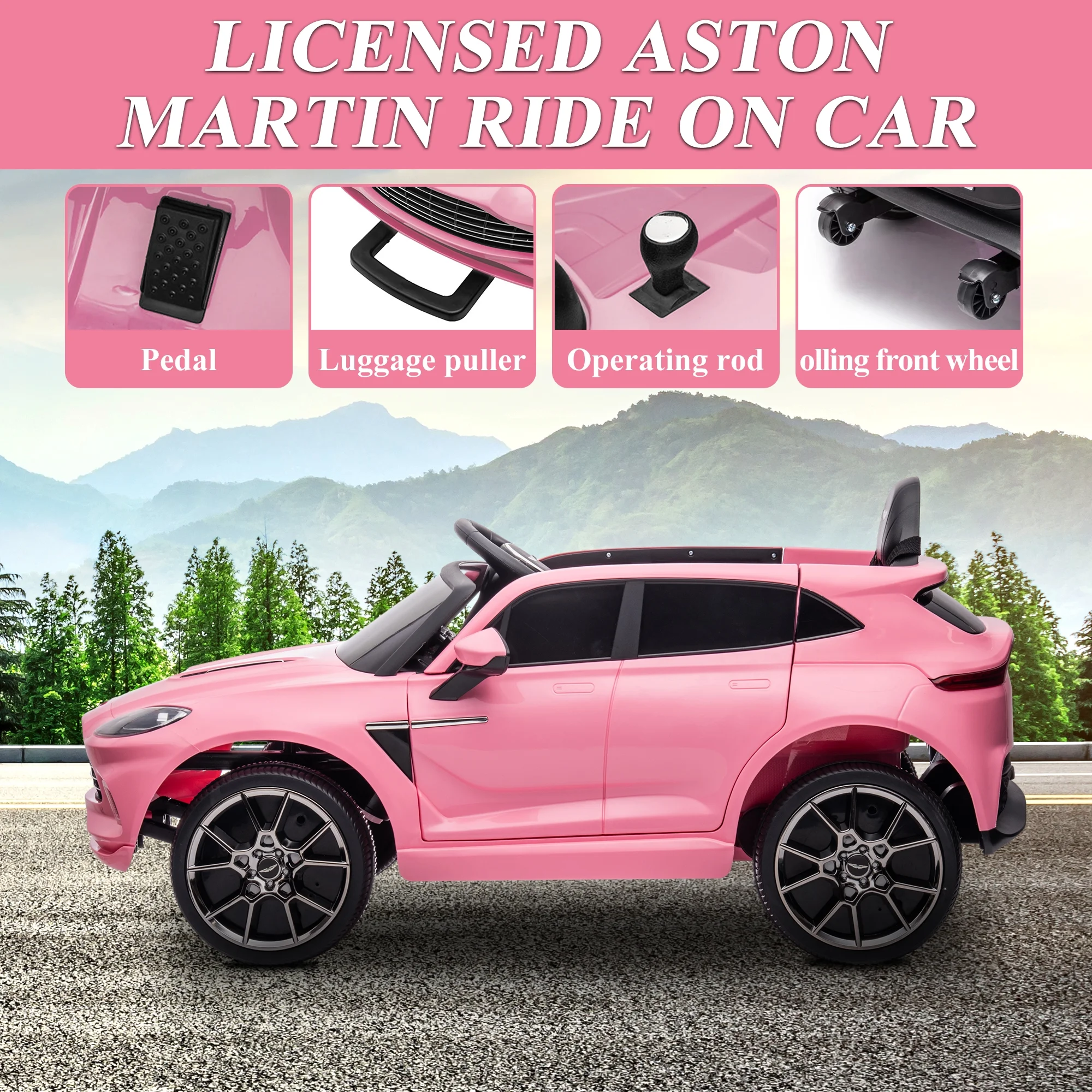 12V Ride on Car for Girls and Boys Licensed Mercedes Benz Electric Vehicle, MP3, Bluetooth, Ride On Toy for 3-5 Years Old, Red - Womvr