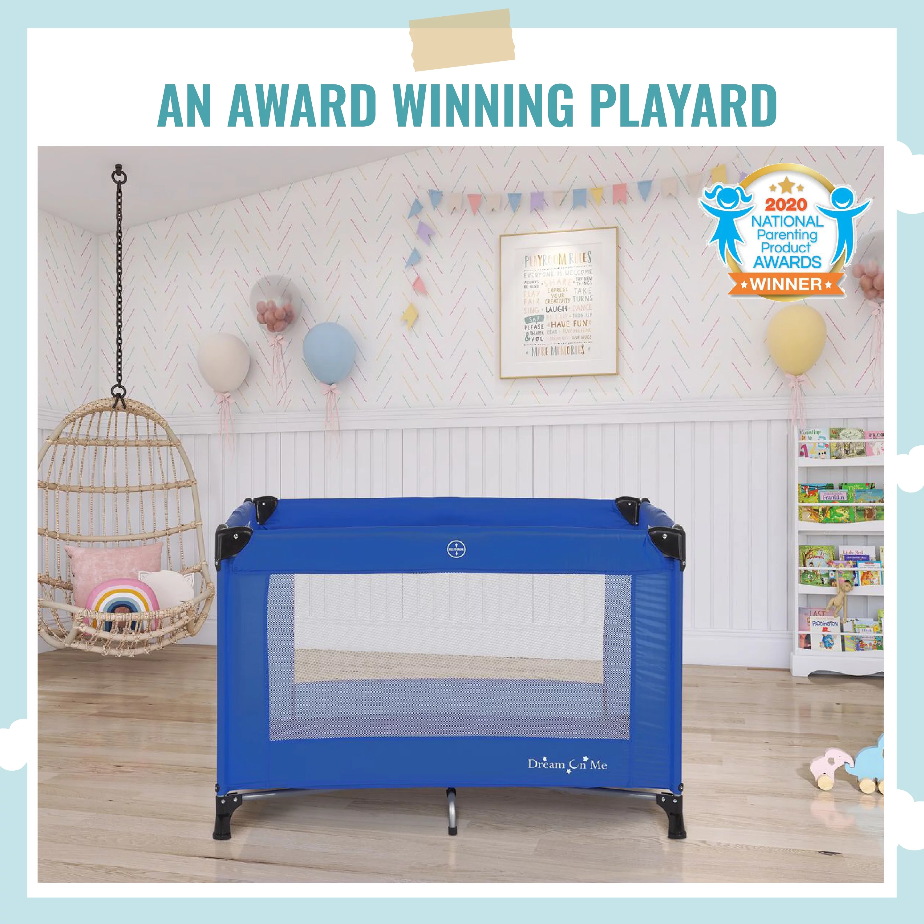 Dream On Me Nest Portable Play Yard with Carry Bag and Shoulder Strap, Pink - Womvr