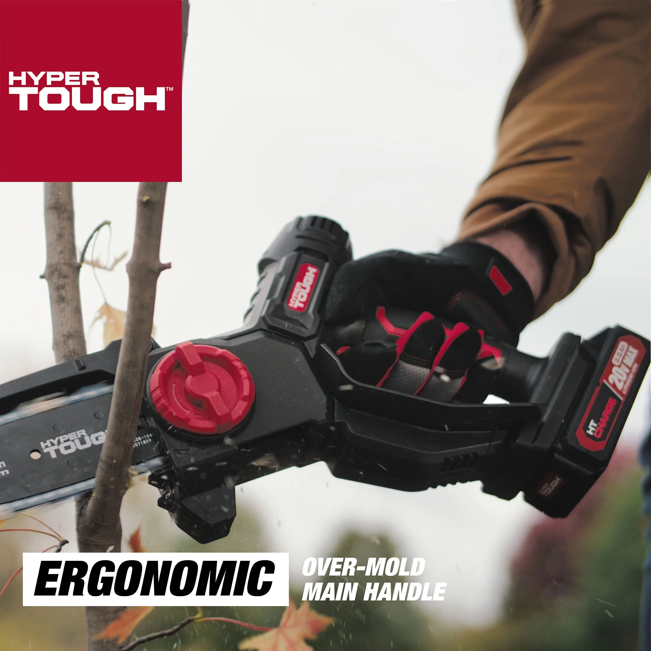 Hyper Tough 20-Volt 6-inch Mini Chainsaw with Battery and Charger, HT13-401-003-03 - Womvr