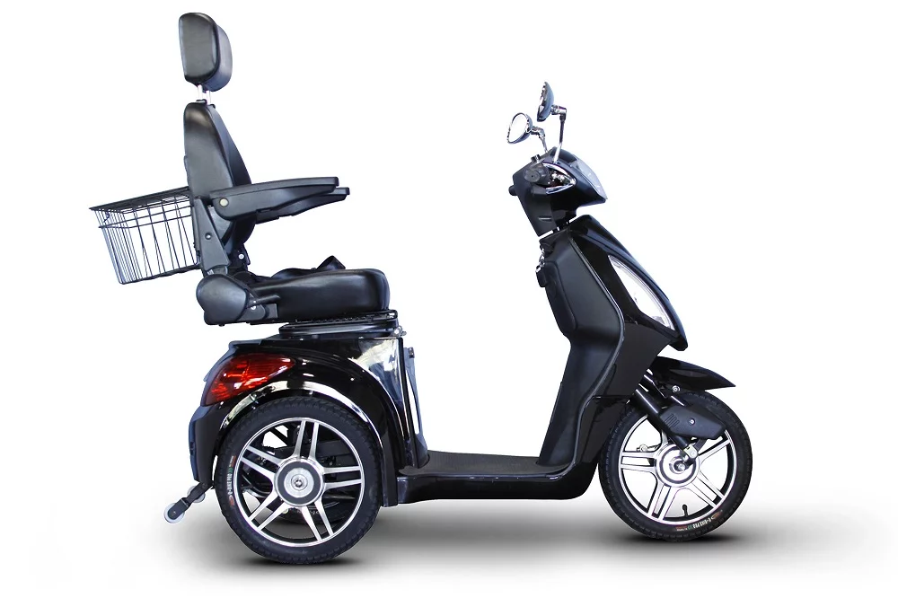 EWheels 3 Wheeled Wide Body Mobility Scooter w/ Anti Theft Alarm, Red - Womvr