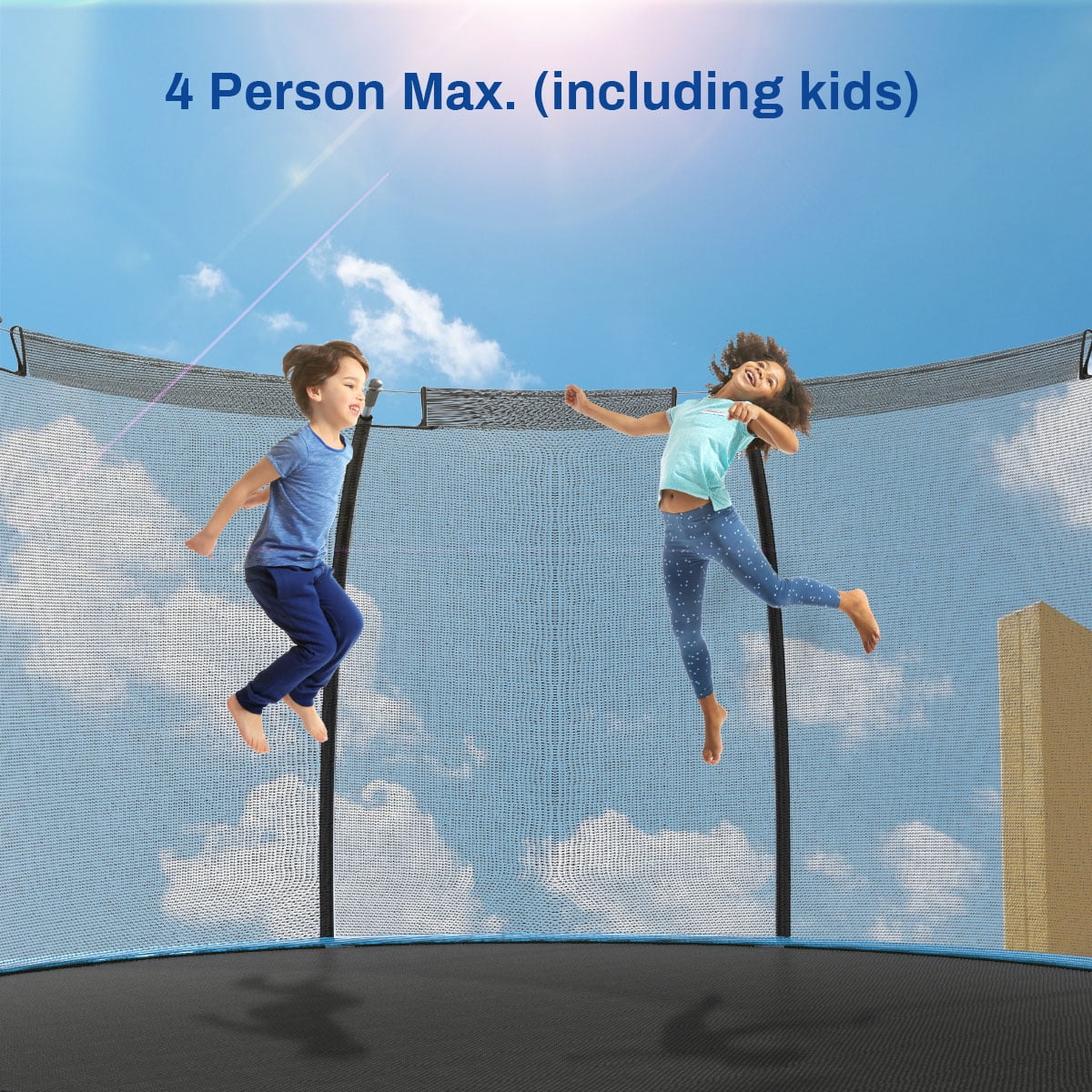 Nazhura Trampoline 12 ft with Enclosure and Basketball Hoop, 1300lbs Capacity - Womvr