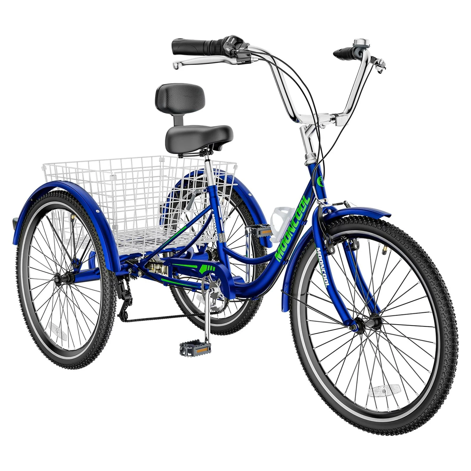 MOPHOTO Adult Tricycle 20/24/26 inch 3 Wheel Bicycle,3 Wheel Bikes for Adults,7 Speed Low Stepover Frame Tricycle with Basket/Bell,3 Wheel Bicycle for Seniors,Women,Men - Womvr
