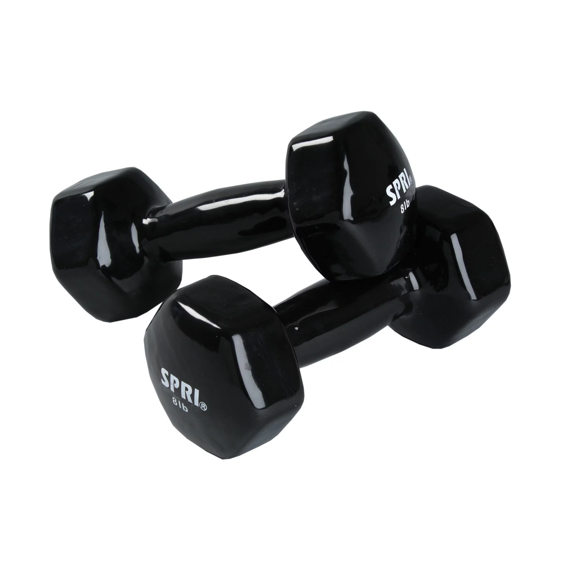 SPRI Deluxe Vinyl Dumbbells, 15 lb Pair, Grey - Womvr