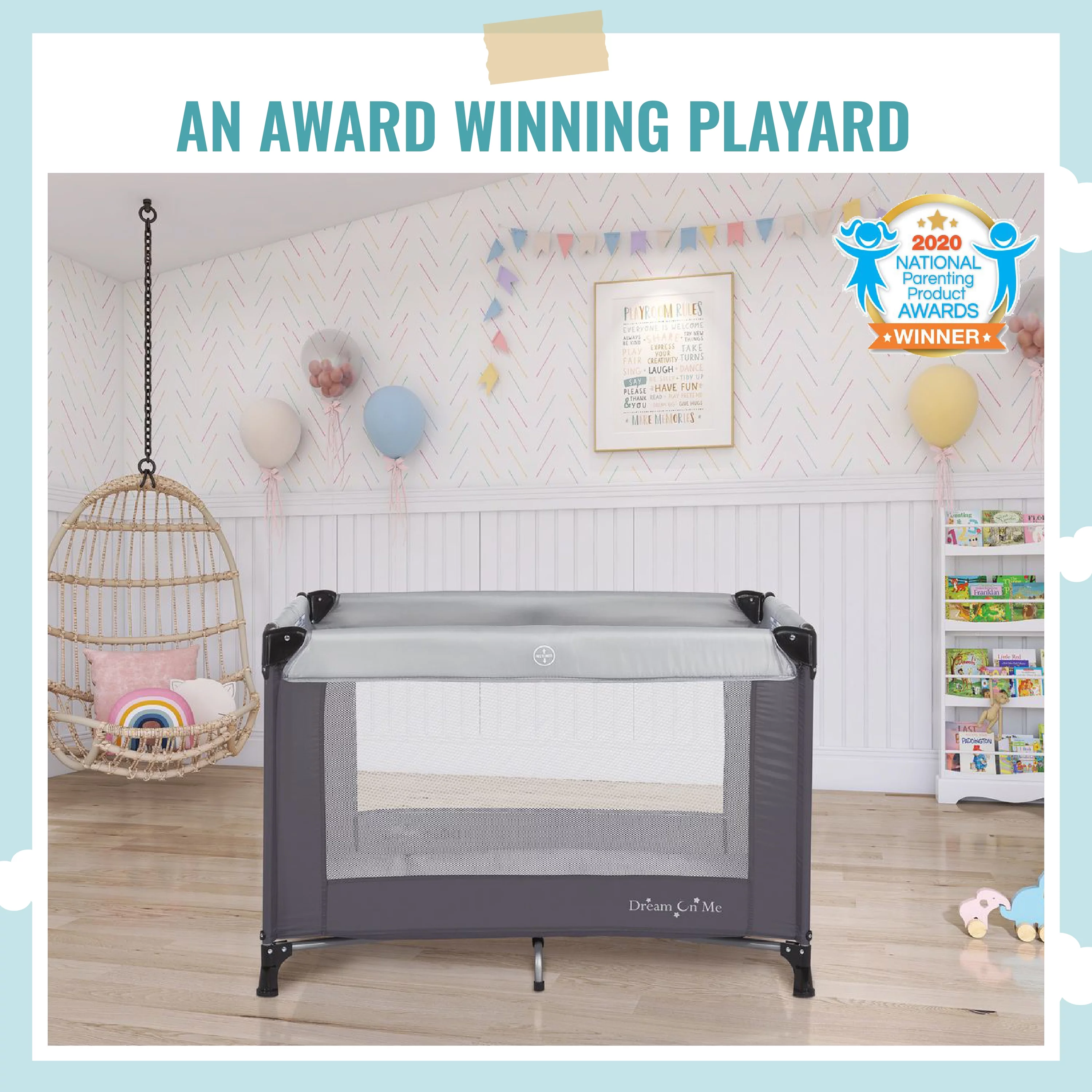 Dream On Me Nest Portable Play Yard with Carry Bag and Shoulder Strap, Pink - Womvr