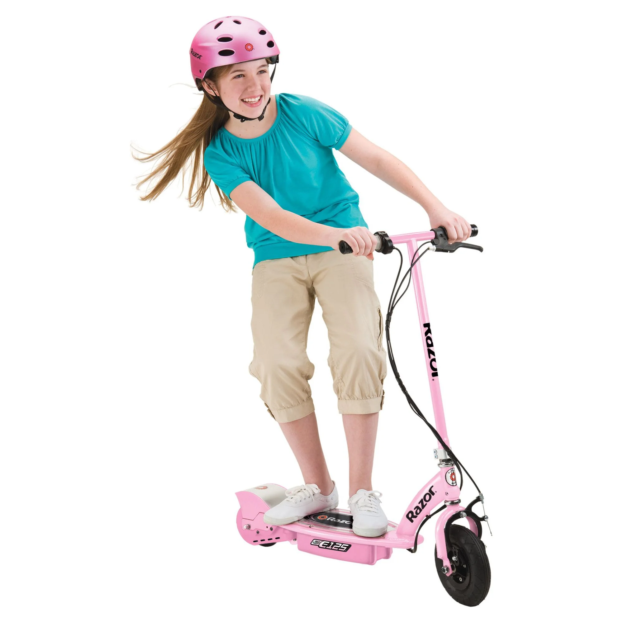 Razor E125 Kids Ride-on 24V Motorize Battery Powered Electric Scooter, Blue - Womvr