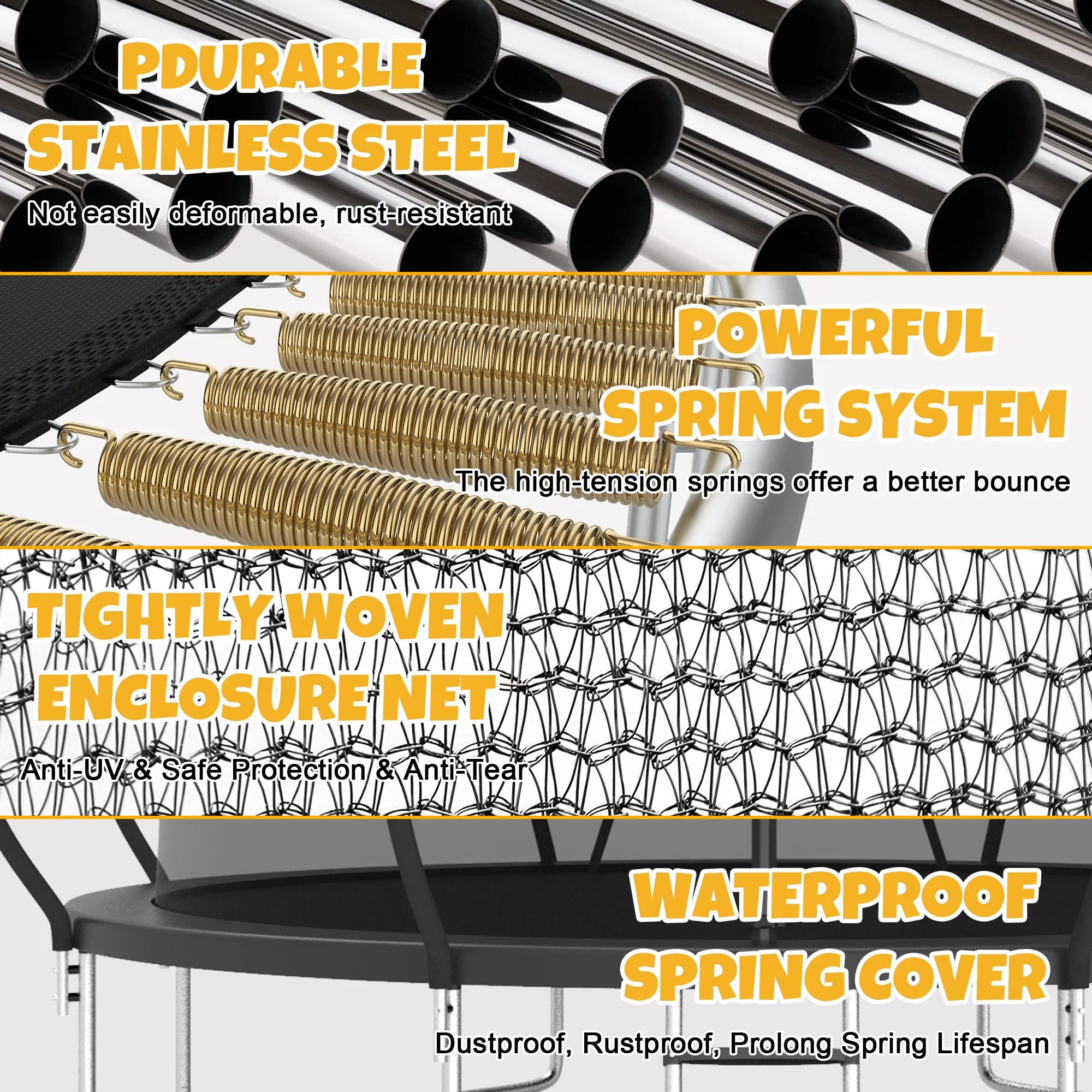 Elitezip Trampoline 12FT Trampoline for Kids and Adults, 1500LBS Heavy Duty Trampoline with Enclosure and Basketball Hoop, Outdoor Trampoline Easy Assembly - Womvr