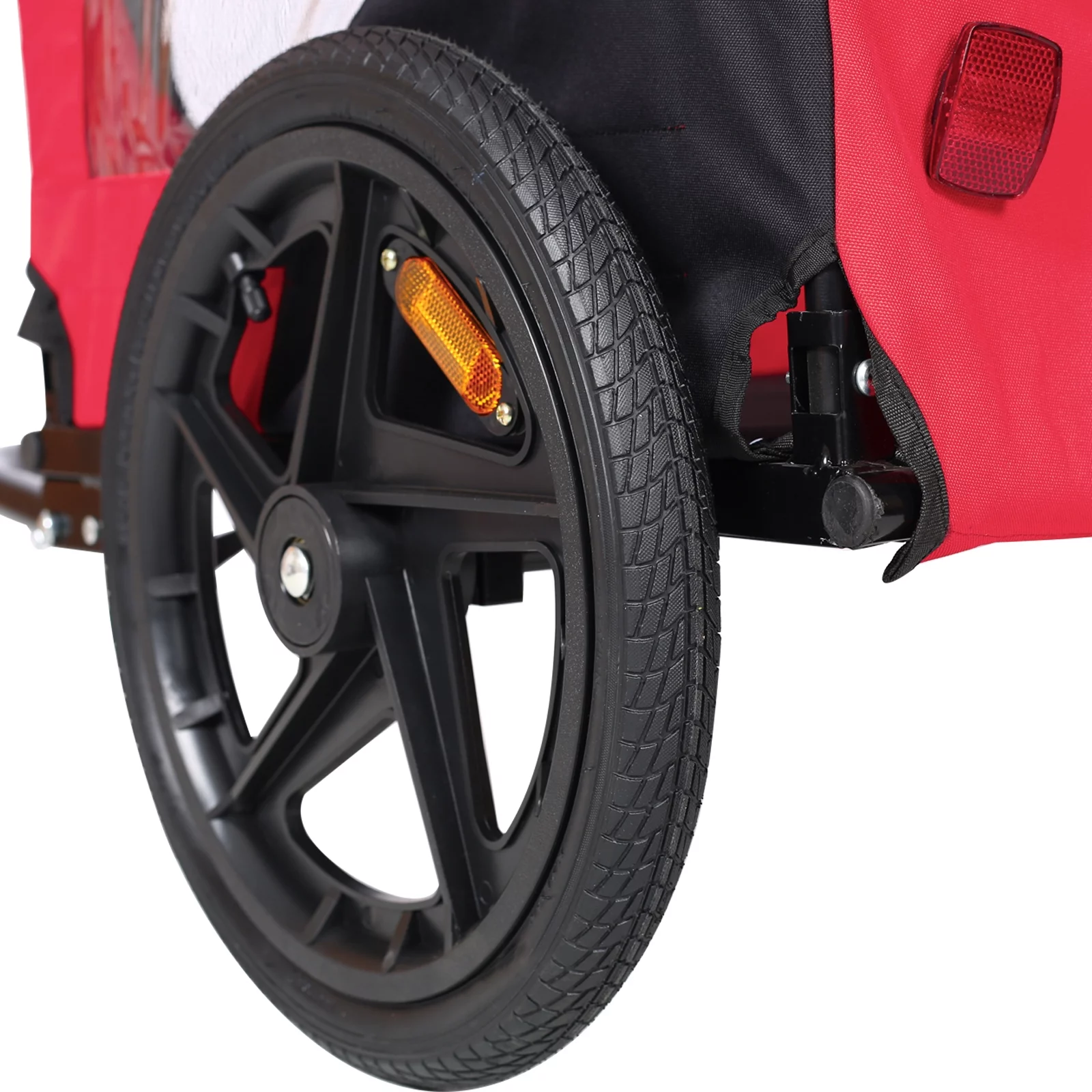 CJC Bike Pet Trailer for Small and Large Dogs - Folding Frame Carrier - Easy to Connect and Disconnect to Bikes - Adjustable - Red - Womvr