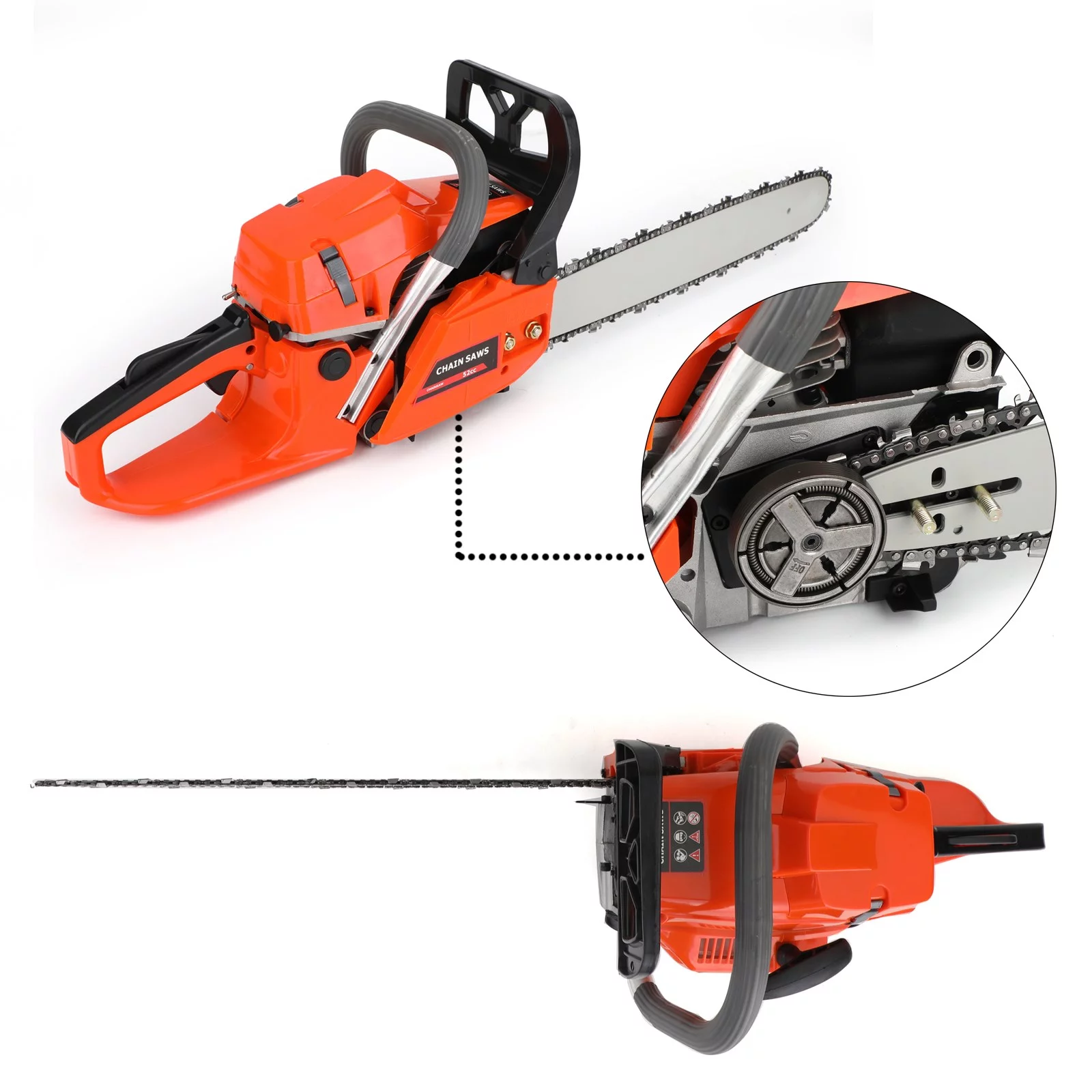 TOPTENG Gasoline Chainsaw with 22 in. Bar 52CC Engine 2-Cycle Gas Powered Chainsaw for Farm/Garden/Ranch/Firewood - Womvr
