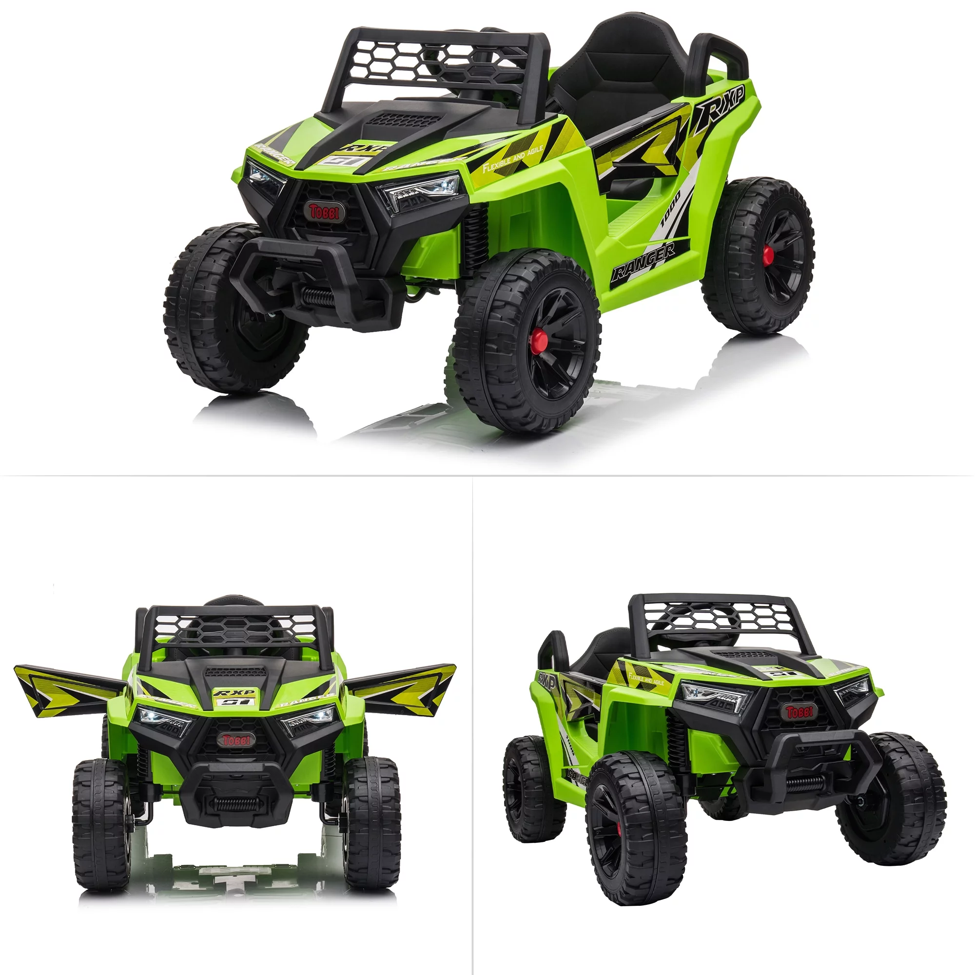 TOBBI 12V Kids Electric off-Road UTV Truck Car Battery Powered Ride on Toys for Girls with LED Headlights, Music, Horn - Womvr