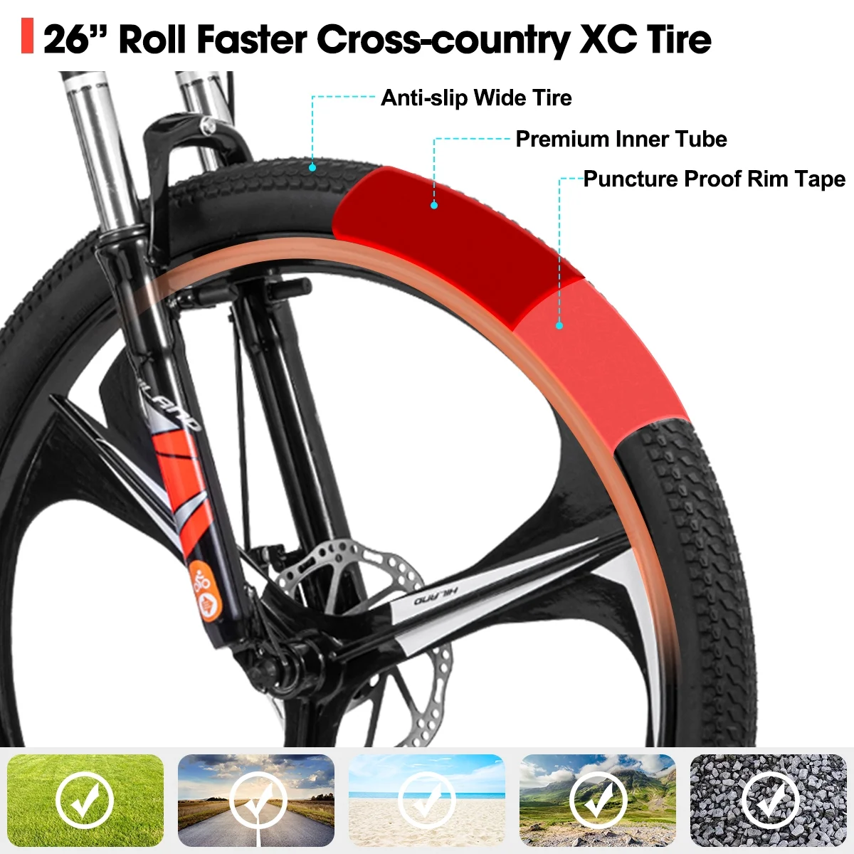 Hiland Mountain Bike, Multi-Spokes,Shimano 21 Speeds Drivetrain,Aluminum Frame 26 inch Wheels, Men's MTB Bicycle, White - Womvr