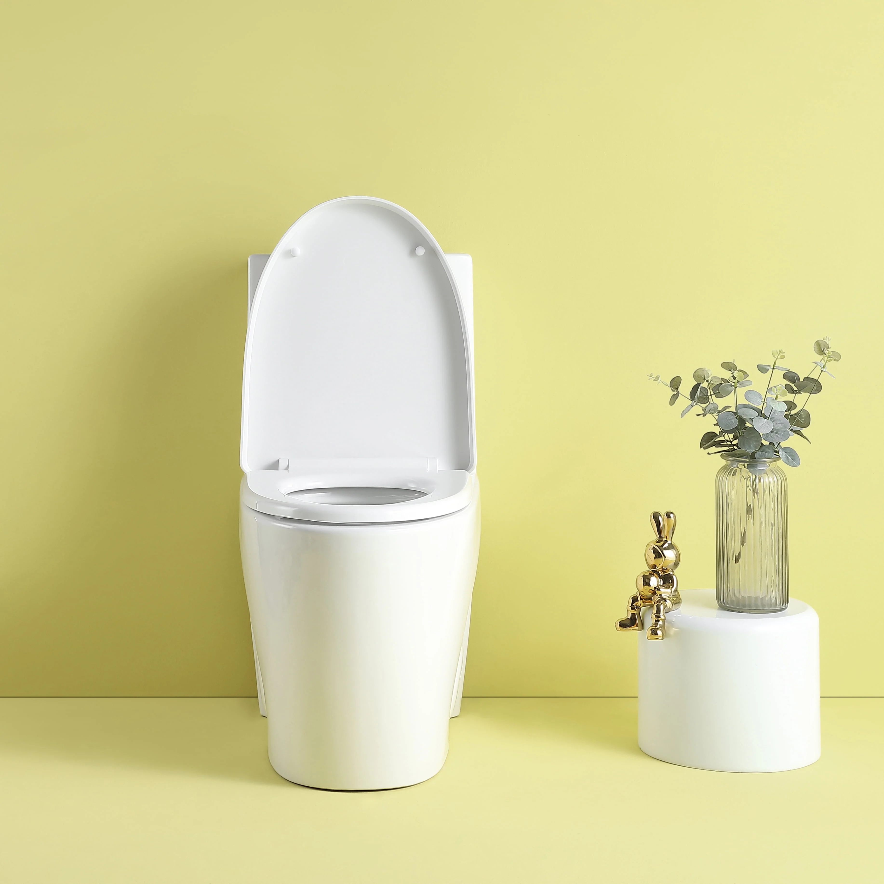 Miniyam 1.1/1.6 GPF Dual Flush Elongated Toilet with Soft-Close Seat, Black - Womvr