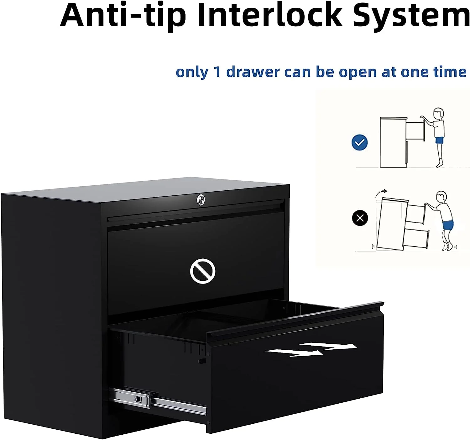 SUPEER 4 Drawer File Cabinet , Metal Vertical File Storage Cabinet with Lock, Office Home Steel Vertical File Cabinet for A4 Letter /Legal Size, 14.96