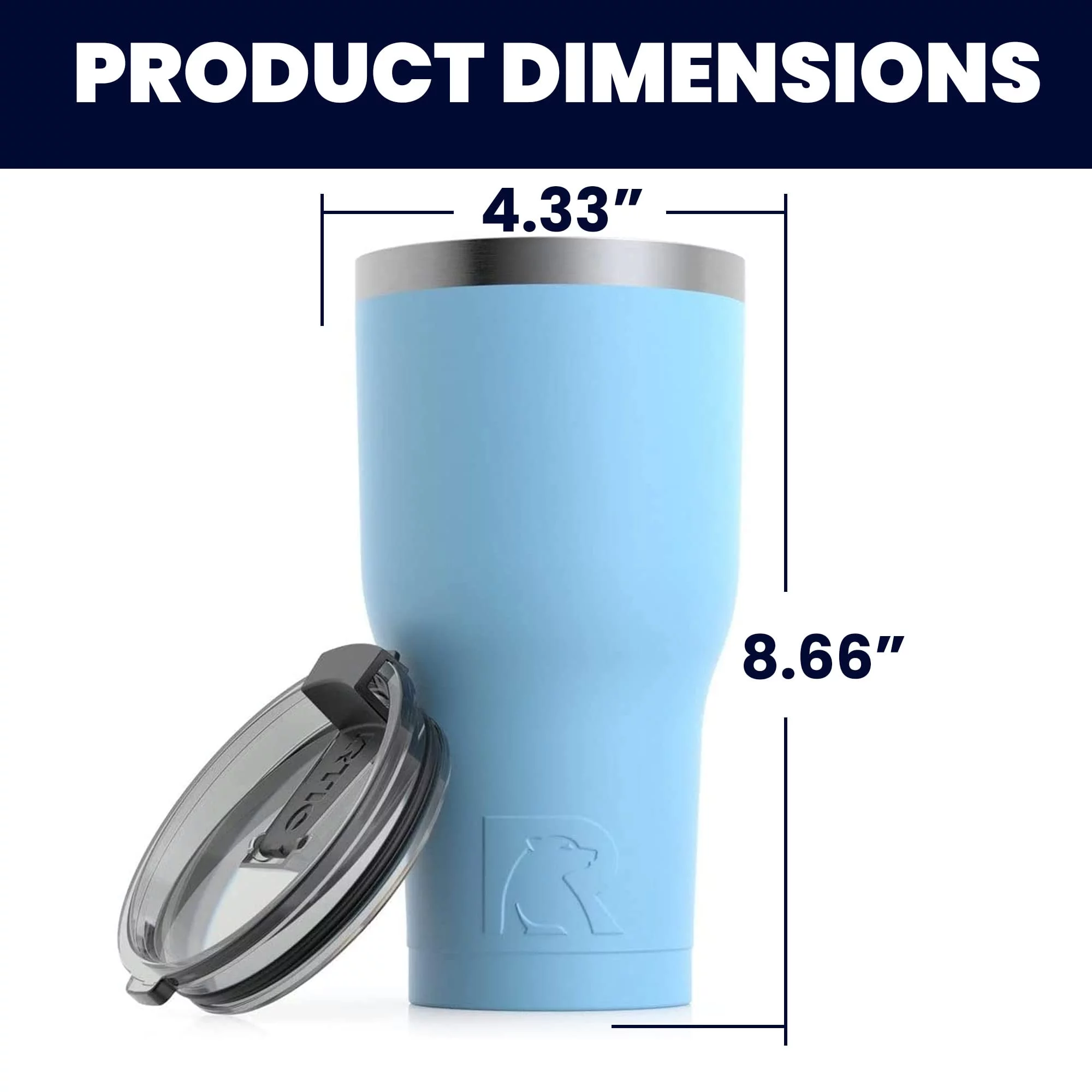RTIC 30 OZ Insulated Tumbler Stainless Steel Coffee Travel Mug with Lid, Spill Proof, Hot Beverage and Cold, Portable Thermal Cup for Car, Camping, Deep Harbor - Womvr