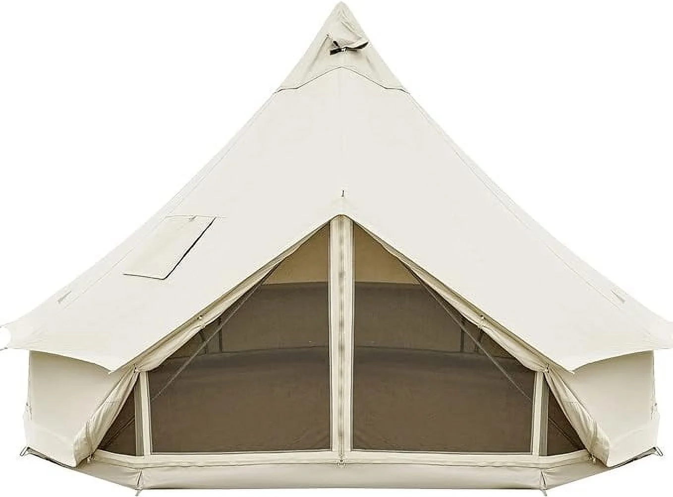 KingCamp Khan Canvas Bell Tent for Camping, 4 Seasons 16.4FT Canvas Yurt Tent with Stove Jack Hole, 8-People Luxury Glamping Tent for Family Camping Outdoor Hunting Party, White - Womvr