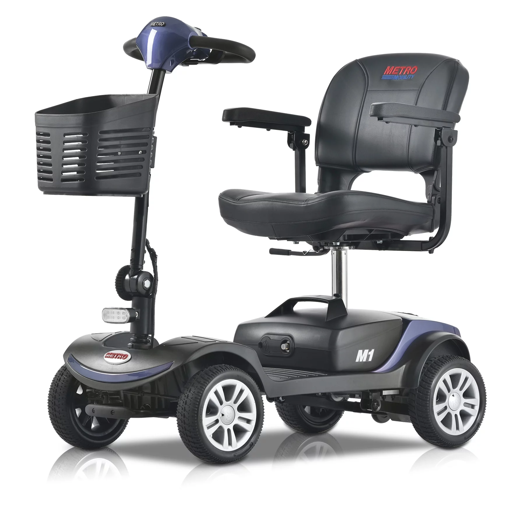 Metro Mobility Scooters, Electric Mobility Scooter for Adults and Seniors, 300 lbs Max Weight, Long Range Power Extended Battery with Charger and Basket-M1 Blue - Womvr