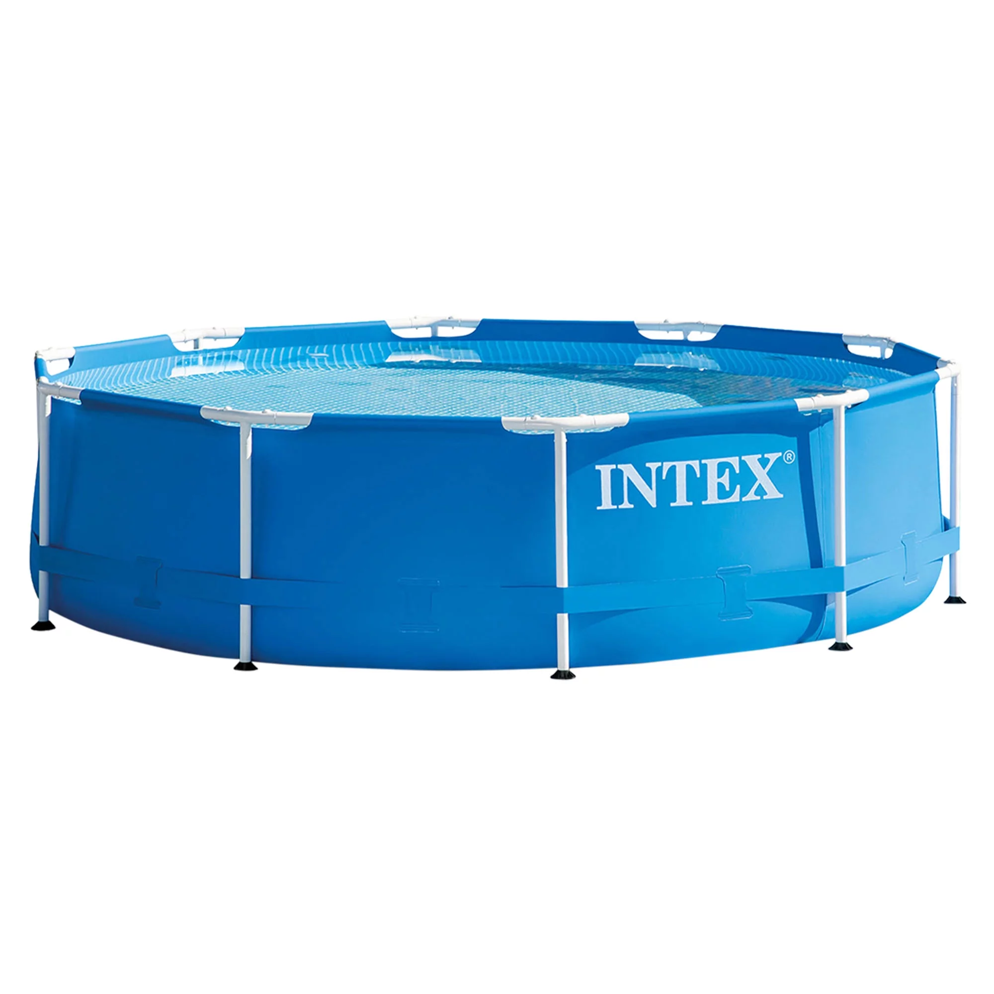 Metal Frame Above Ground Swimming Pool w/ 10 Foot Round Swimming Pool Cover - Womvr
