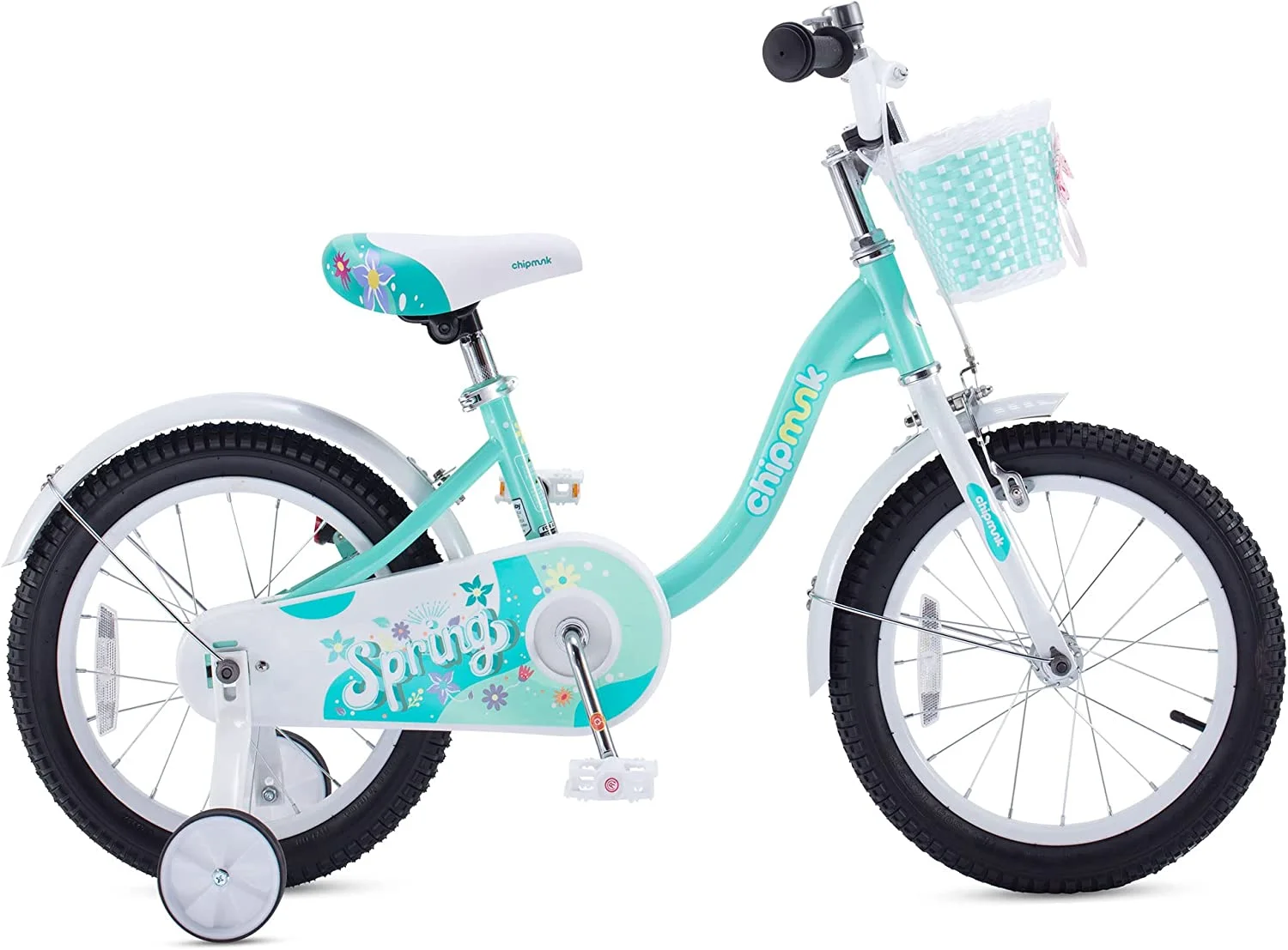 RoyalBaby Spring Kids Bike Girls 16 Inch Bicycle with Basket for Ages 3-9 Years Training Wheel Options Green - Womvr