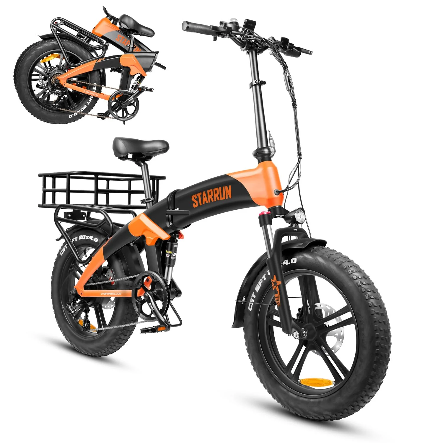 Starrun Foldable Electric Bike 52V 15AH Removable Battery Full Suspension E-Bicycle Hydraulic Brake EBike - Womvr