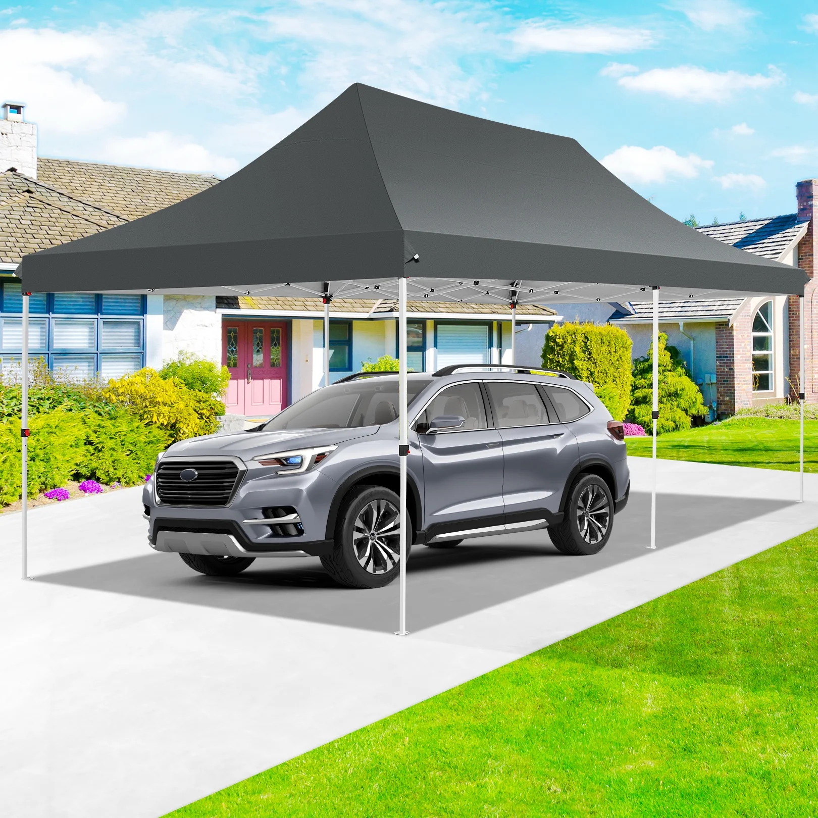 SANOPY 10' x 20' Outdoor Canopy Tent EZ Pop up Canopy Party Tent Outdoor Event Instant Tent Gazebo with 6 Removable Sidewalls & Carry Bag for Camping Wedding Picnic(Blue) - Womvr