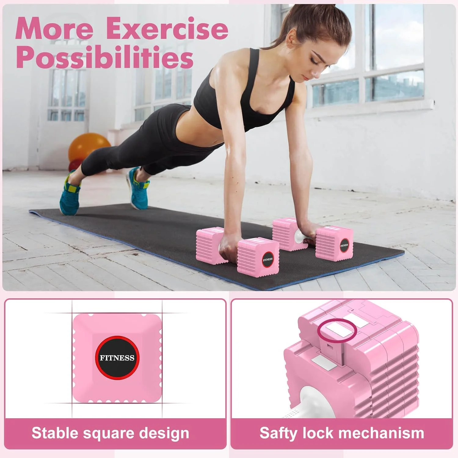 Adjustable Dumbbell Set, Hand Weights Set for Women/Men, 3.4lb, 5.7lb, 8.0lb, 10.3lb, 12.6lb Adjustable Weights Dumbbells Set for Home Gym Strength Training - Womvr