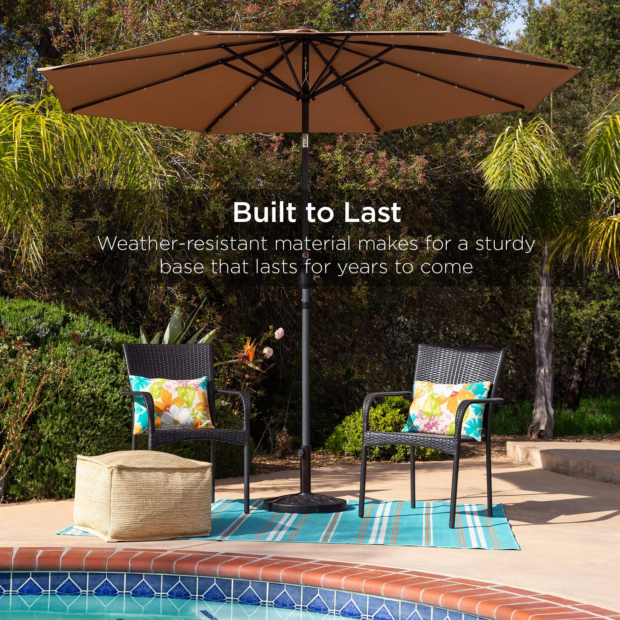 Best Choice Products 18in Round Heavy-Duty Steel Patio Umbrella Base Stand w/ Rust-Resistant Finish - Bronze - Womvr