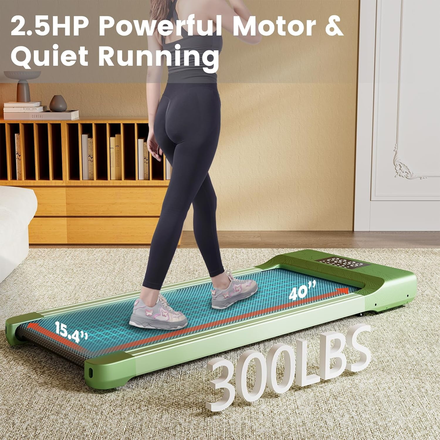 SSPHPPLIE SupeRun Walking Pad 300lb, 40*16 Walking Area Under Desk Treadmillwith Remote Control ,2 in 1 Portable Walking Pad Treadmill for Home/Office/Exercise(White) - Womvr