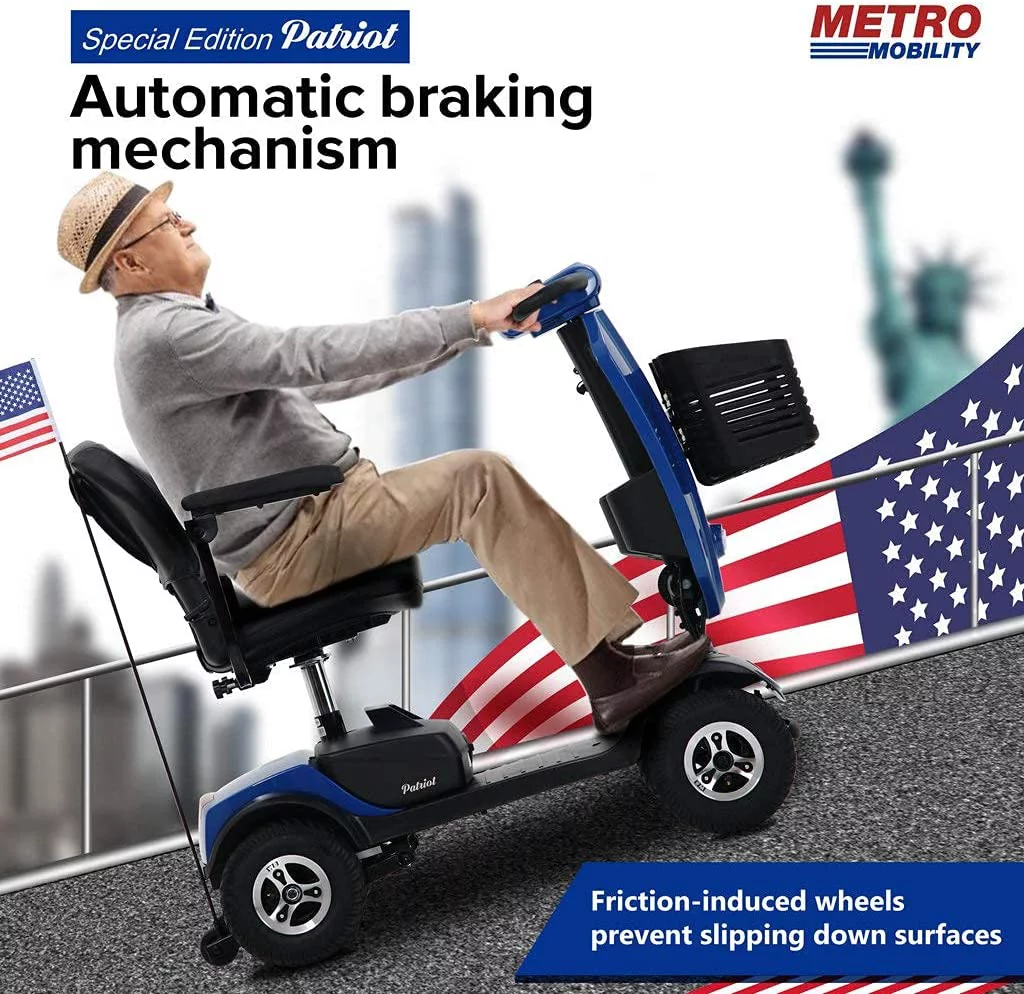 Metro Mobility Elderly Scooter Folding Scooter 4 Wheel Scooter Electric wheelchairs, 300 lbs.Yellow. - Womvr